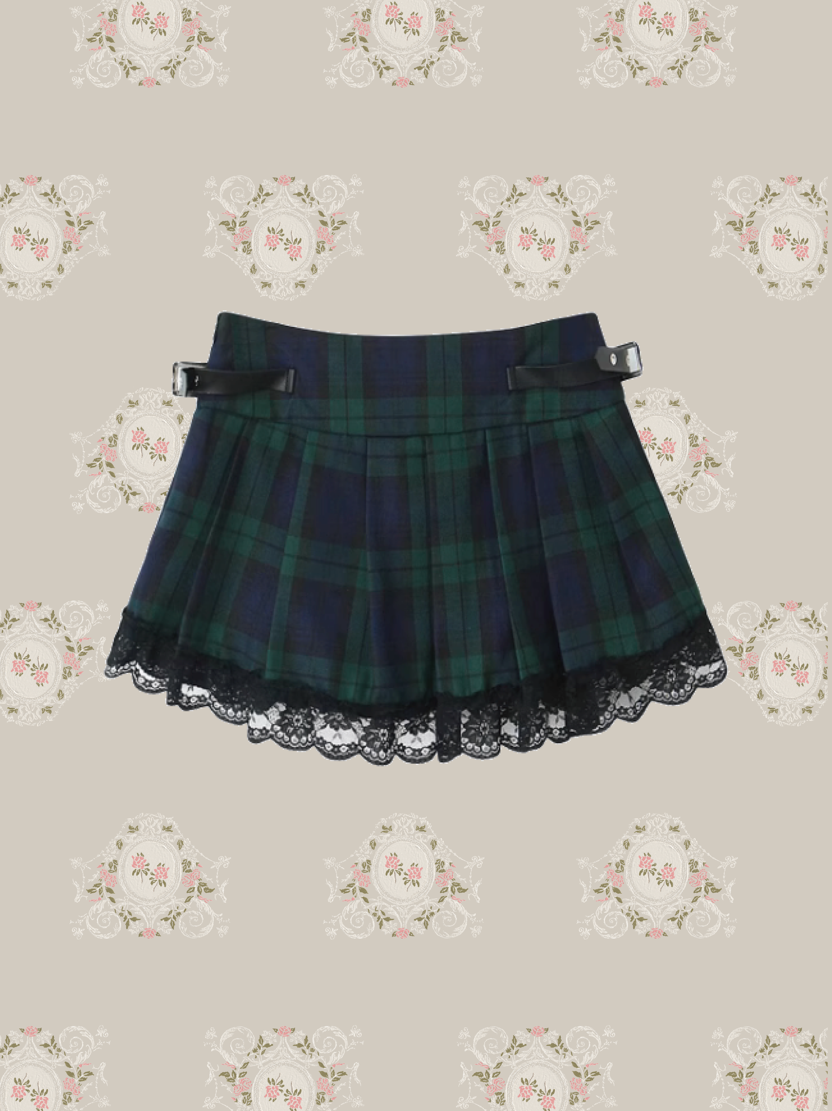 Buckle Check Pleats Skirt/バックルチェックプリーツスカート