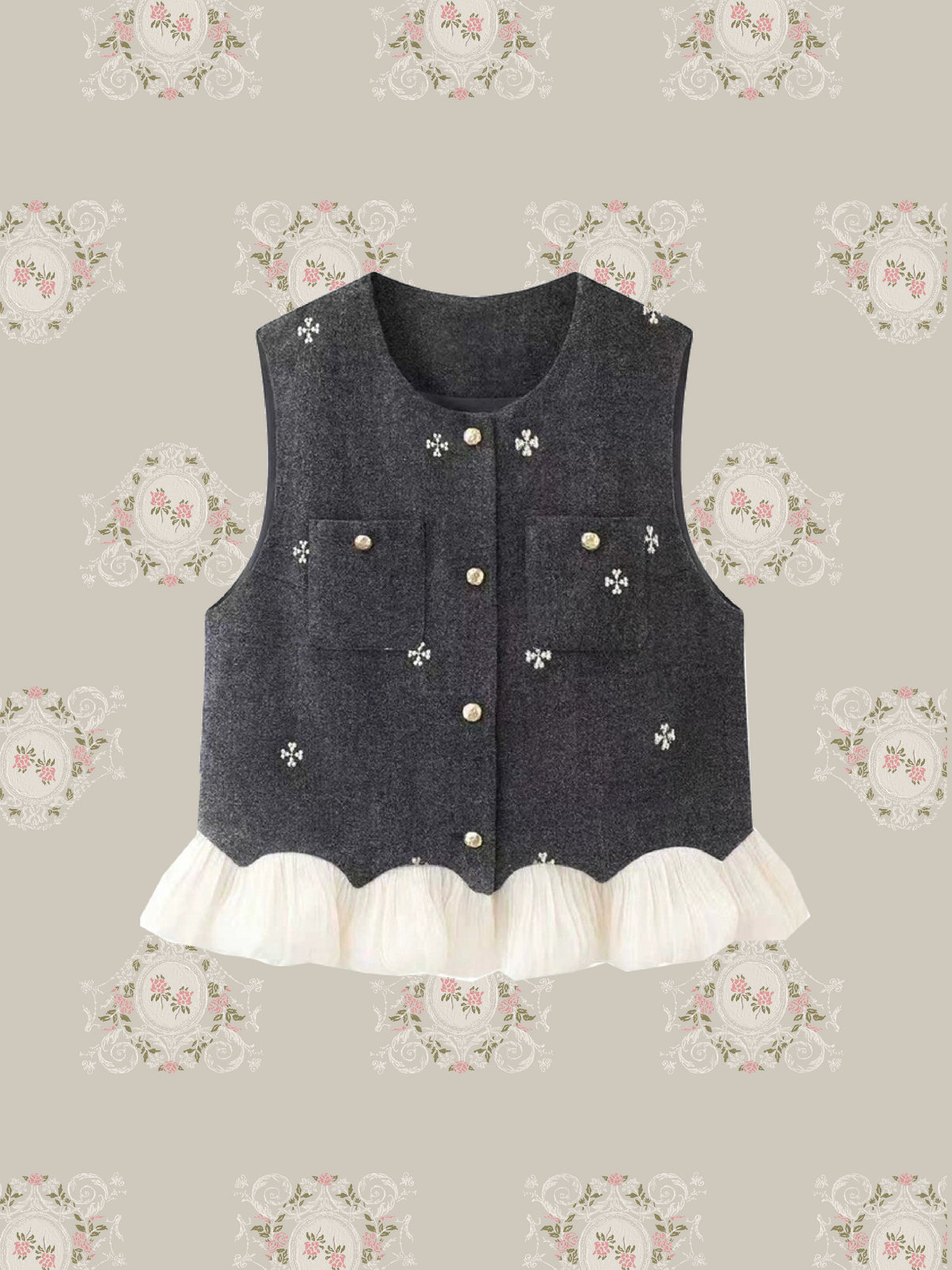 Texture Embroidery Flare Top Short Skirt Set Up/テクスチャー刺繍フレアトップス＆ショートスカートセットアップ