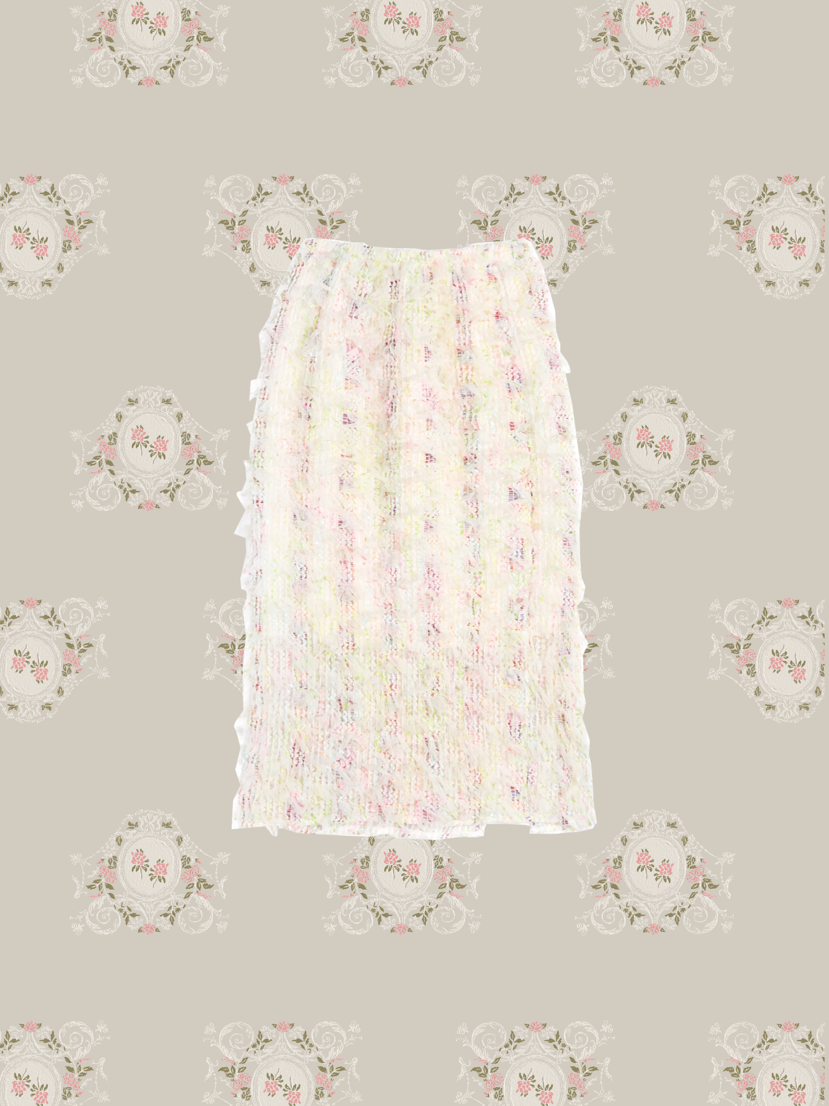 Colorful Fringe Mesh Skirt/カラフルフリンジメッシュスカート