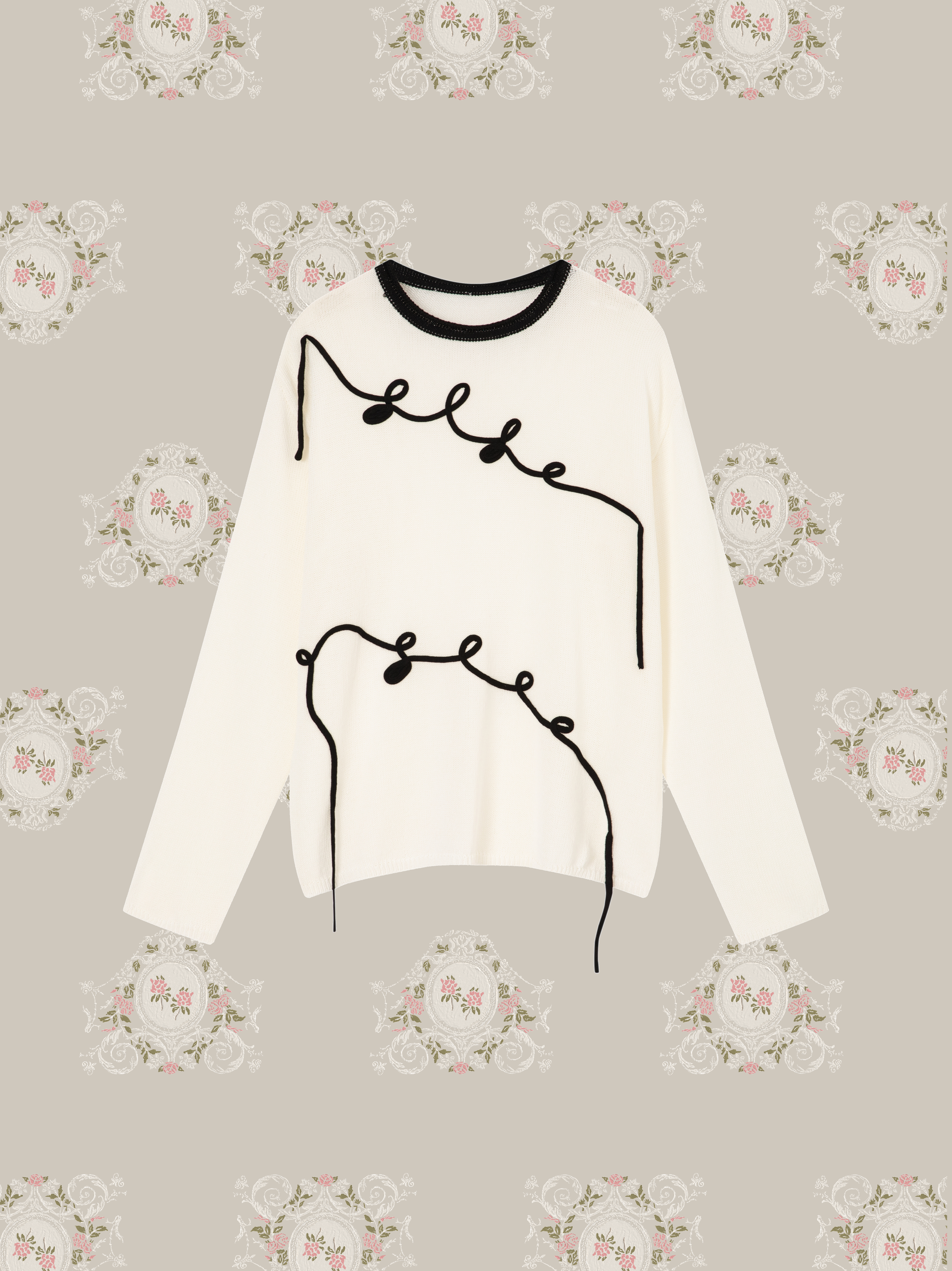 Line Applique Knit Set Up/ラインアップリケニットセットアップ