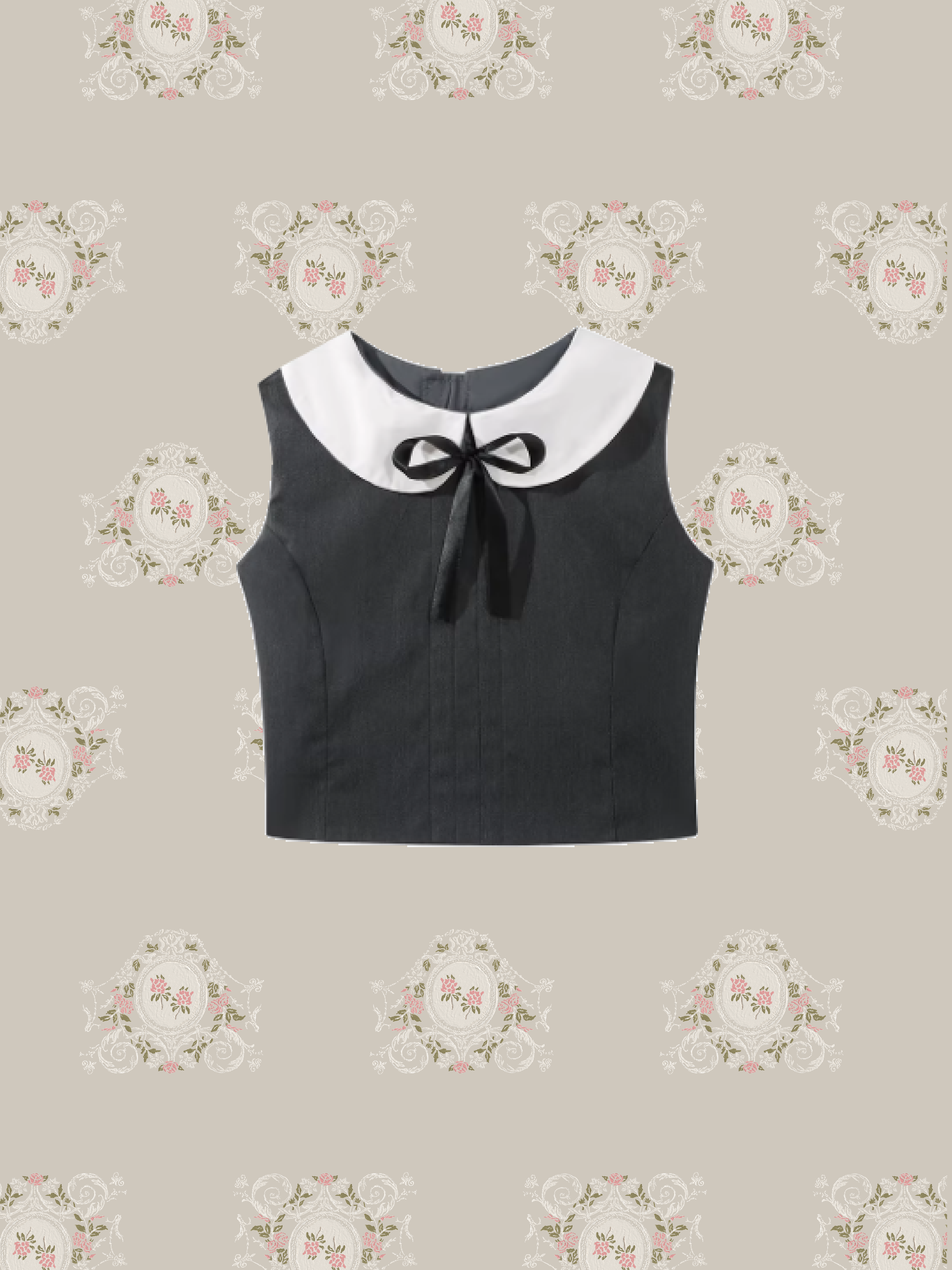 Doll Collar Vest With Flare Mini Skirt/ドールカラーベストフレアミニスカート