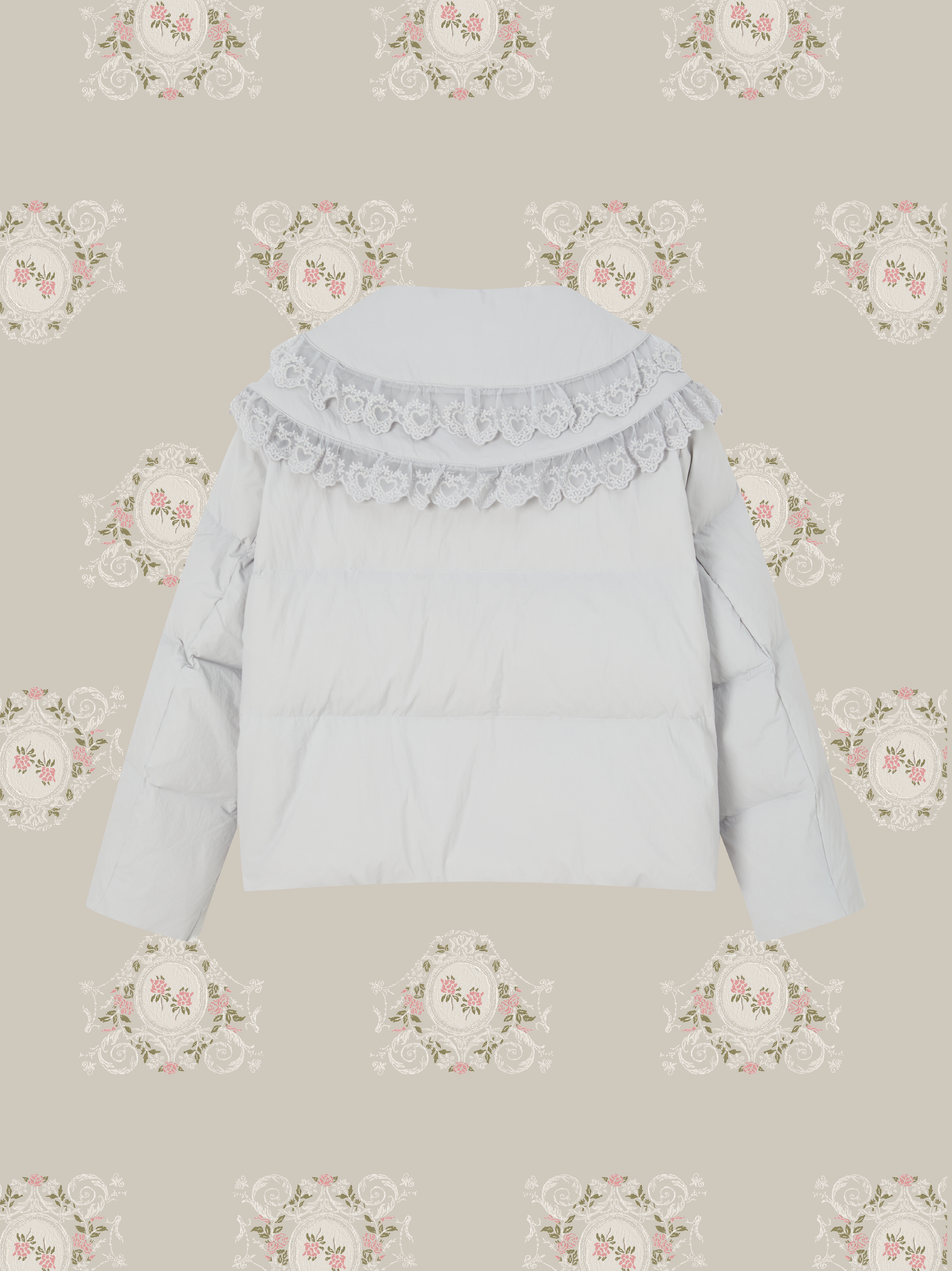 Double Lace Collar Duck Down Jacket/ダブルレースカラーダックダウンジャケット