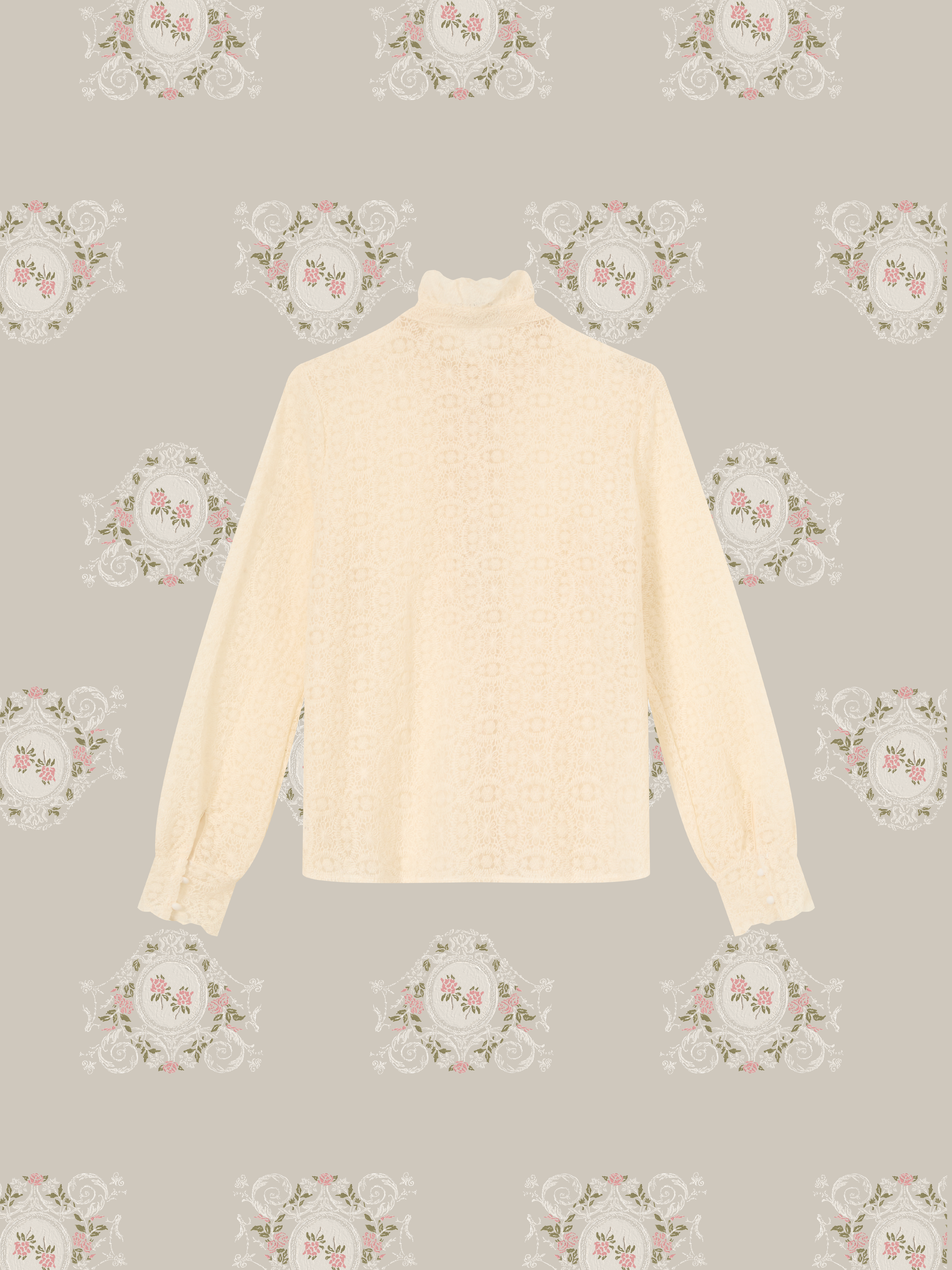 Texture Lace Motif Blouse テクスチャーレースモチーフブラウス