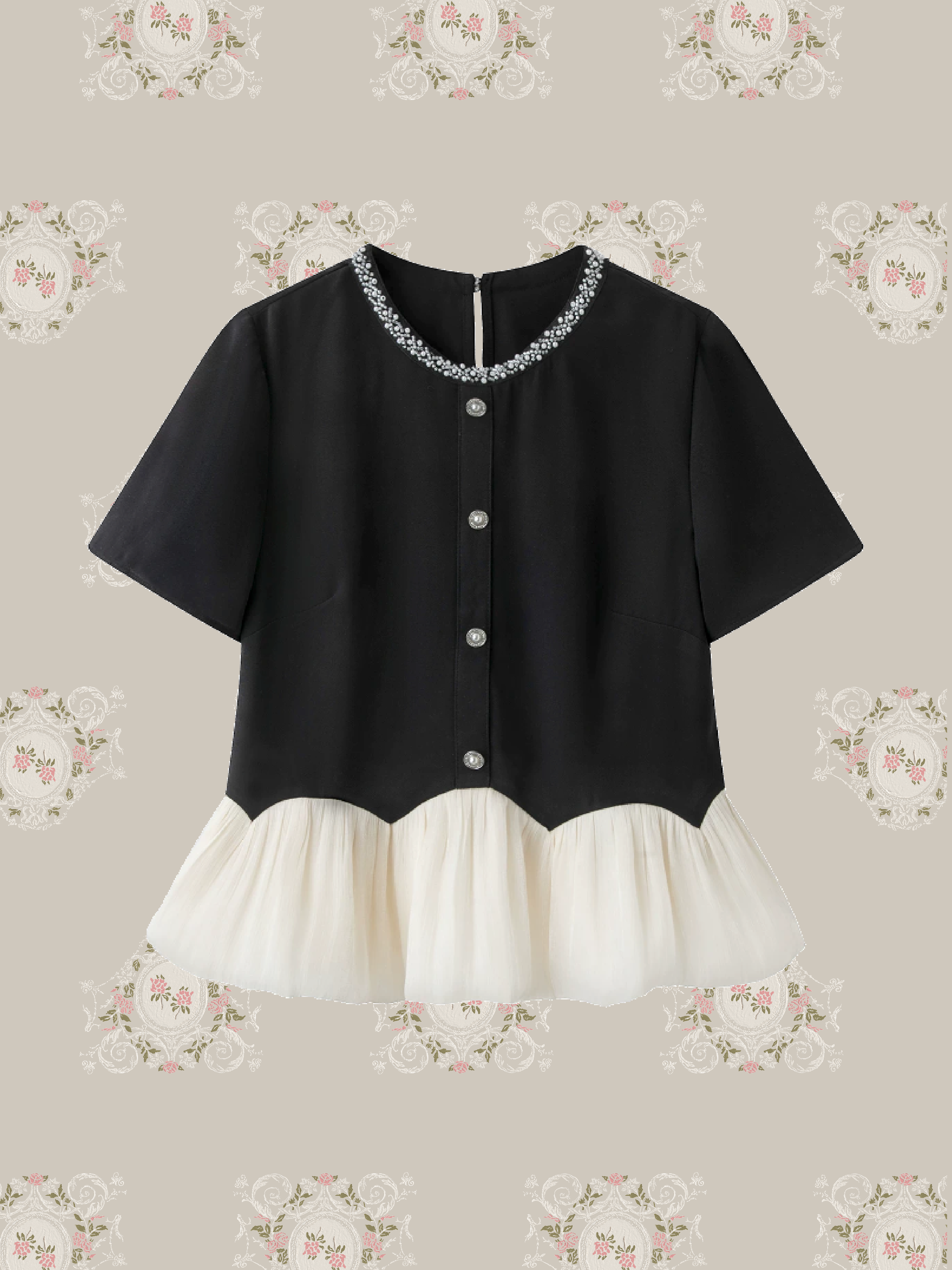 Beads Flare Top Long Skirt Set Up/ビーズフレアトップスロングスカートセットアップ