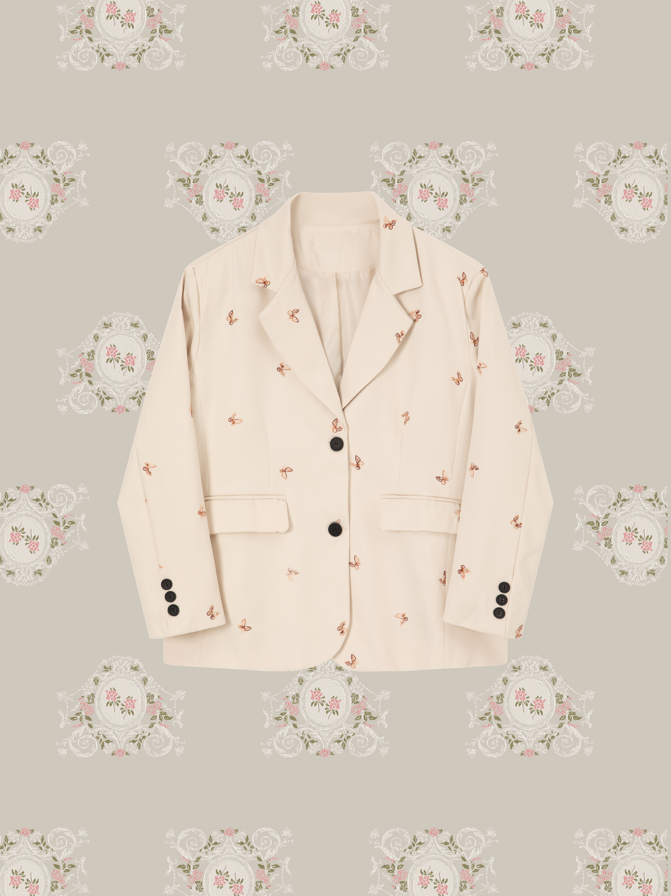 Butterfly Embroidery Jacket Set Up/蝶刺繍入りジャケットセットアップ
