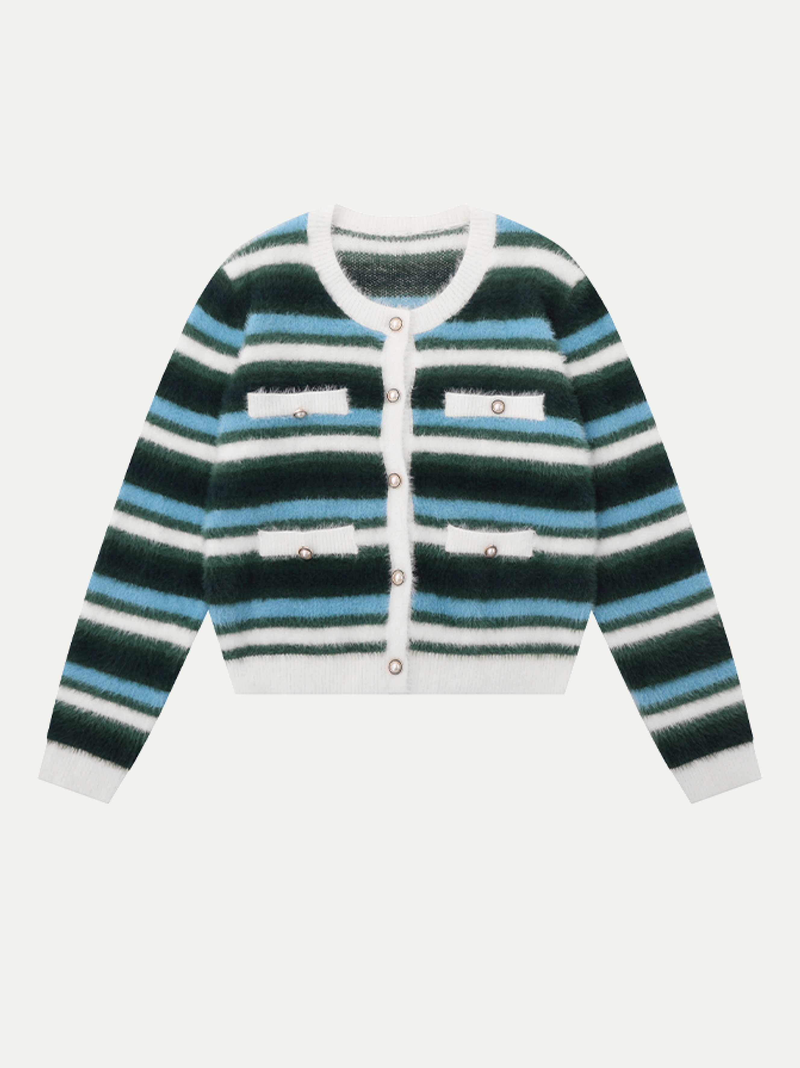 Contrast Color Stripe Cardigan