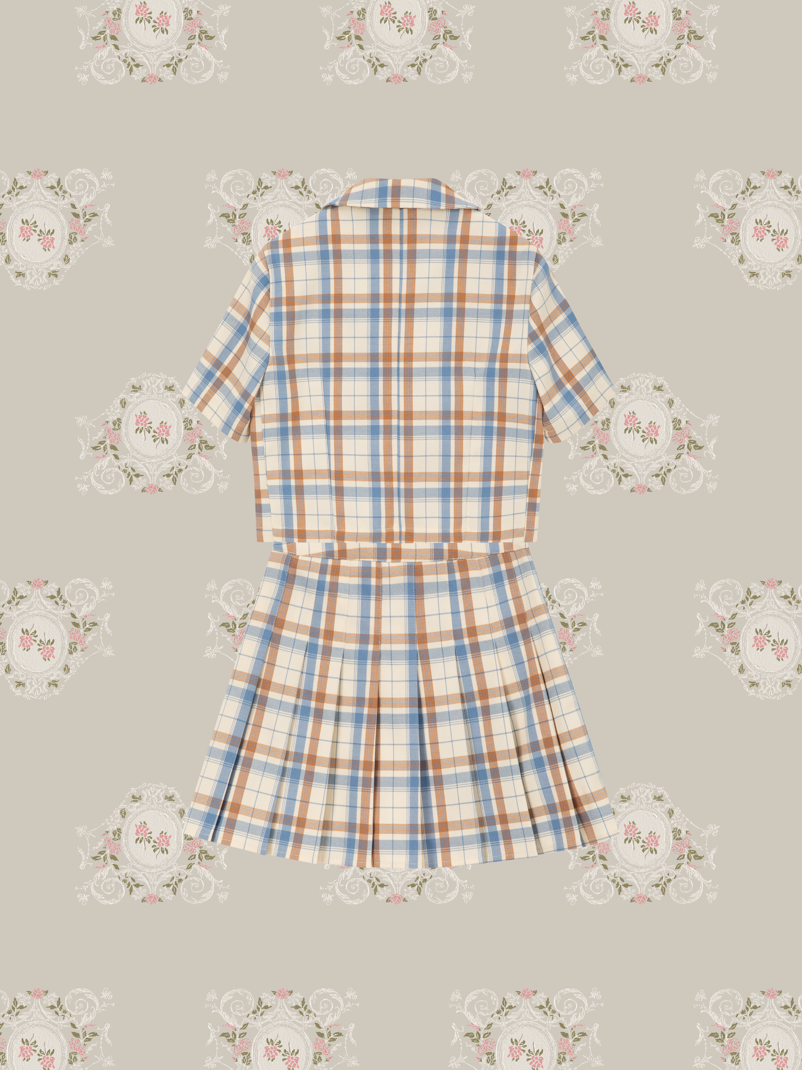 ・予約商品・Vintage Tartan Blazer Skirt Set U/ヴィンテージタータンブレザースカートセットアップ