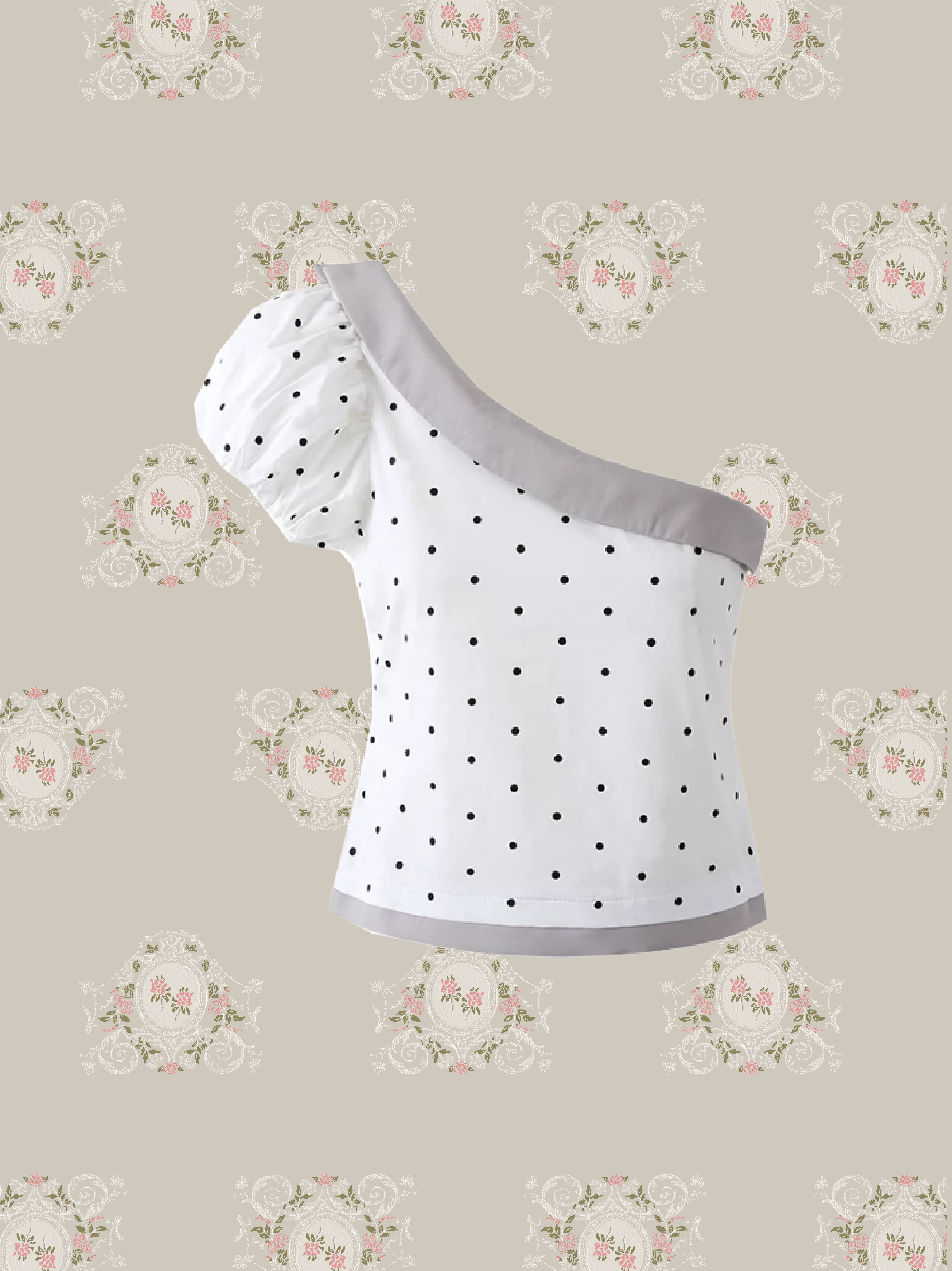 One-Shoulder Puff Sleeve Bubble Shorts Set Up/ワンショルダーパフスリーブバブルショートパンツセットアップ