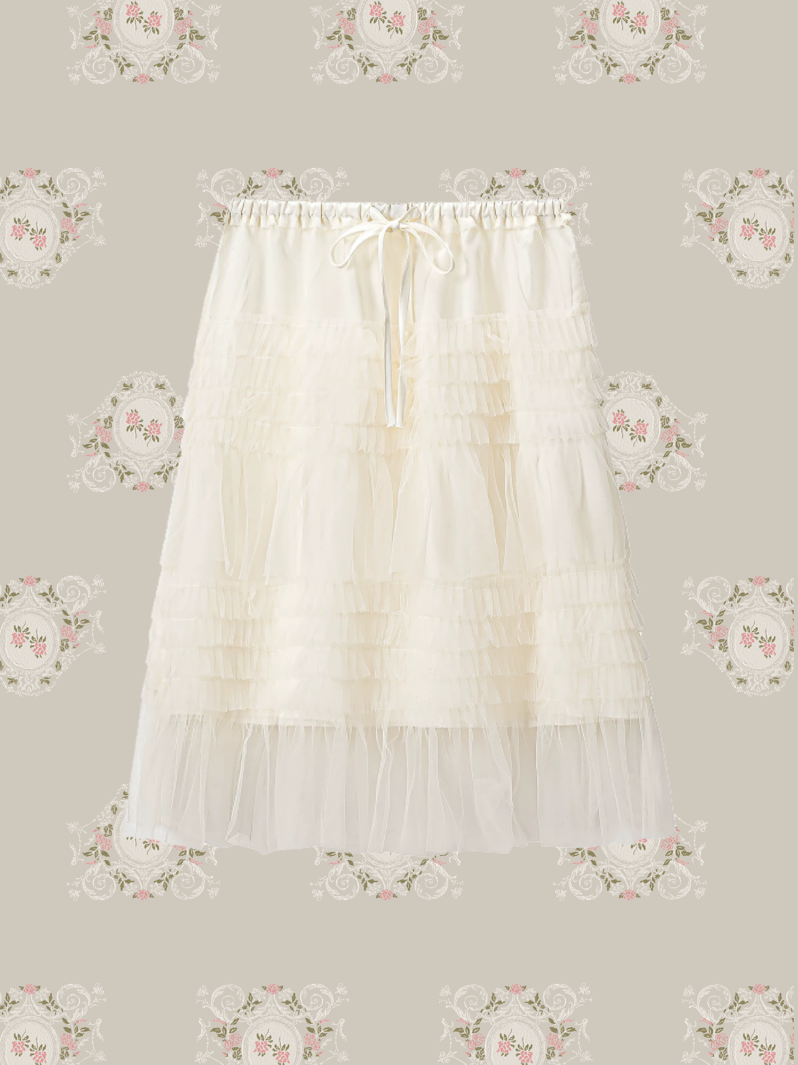 Ruffle Flare Mesh Skirt/フリルフレアメッシュスカート