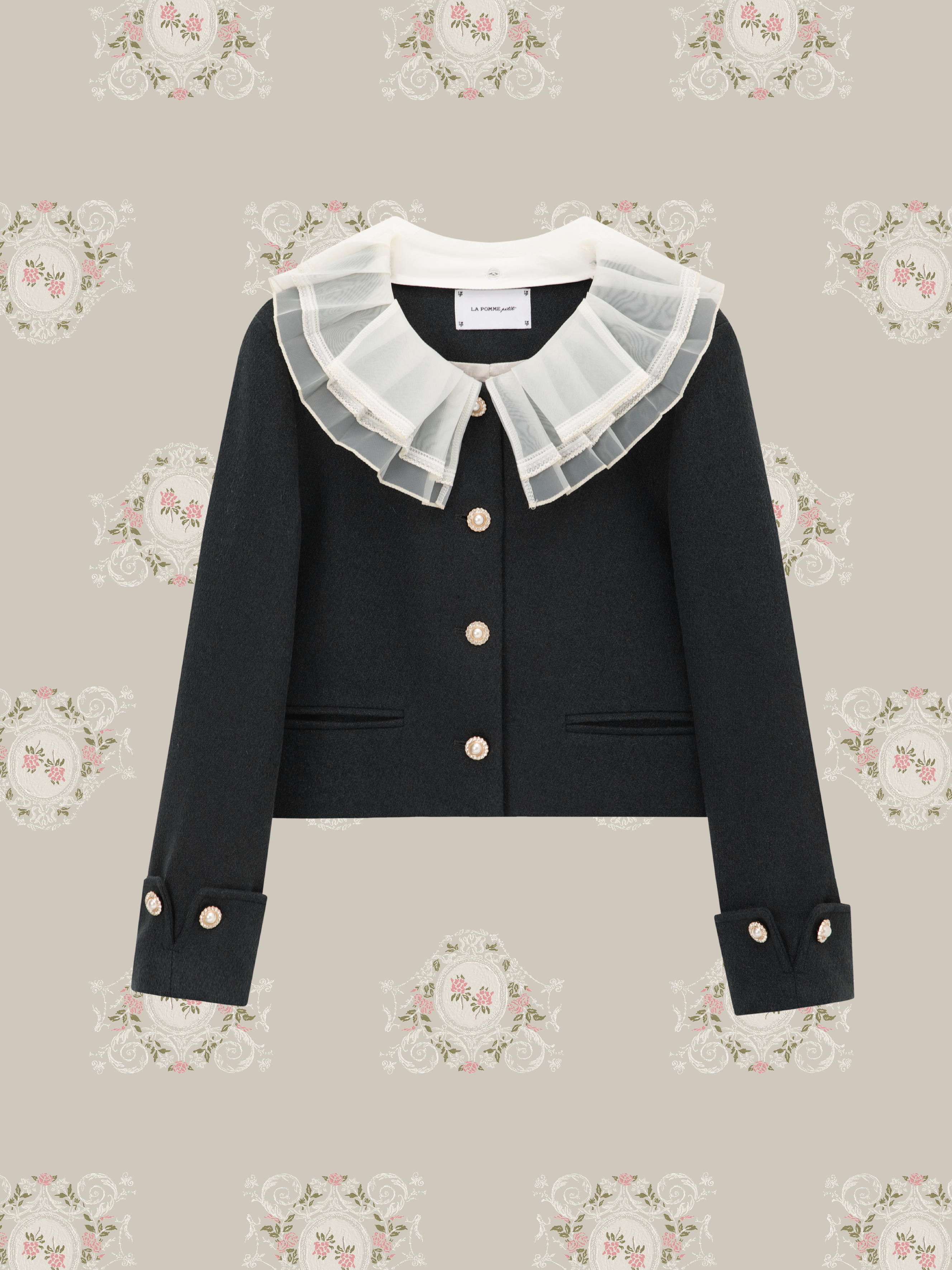 ・予約商品・Princess Lace Collar Woolly Pearl Set Up/プリンセスレースカラーウーリーパールセットアップ