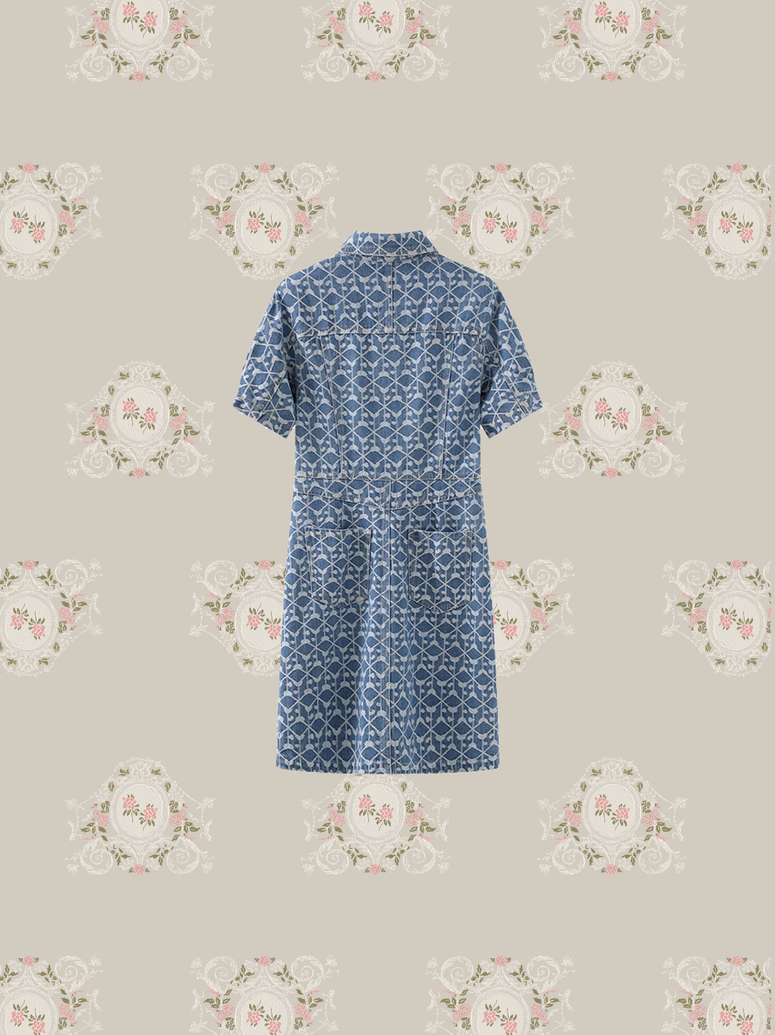 Pattern Denim Design Dress / パターンデニムデザインワンピース