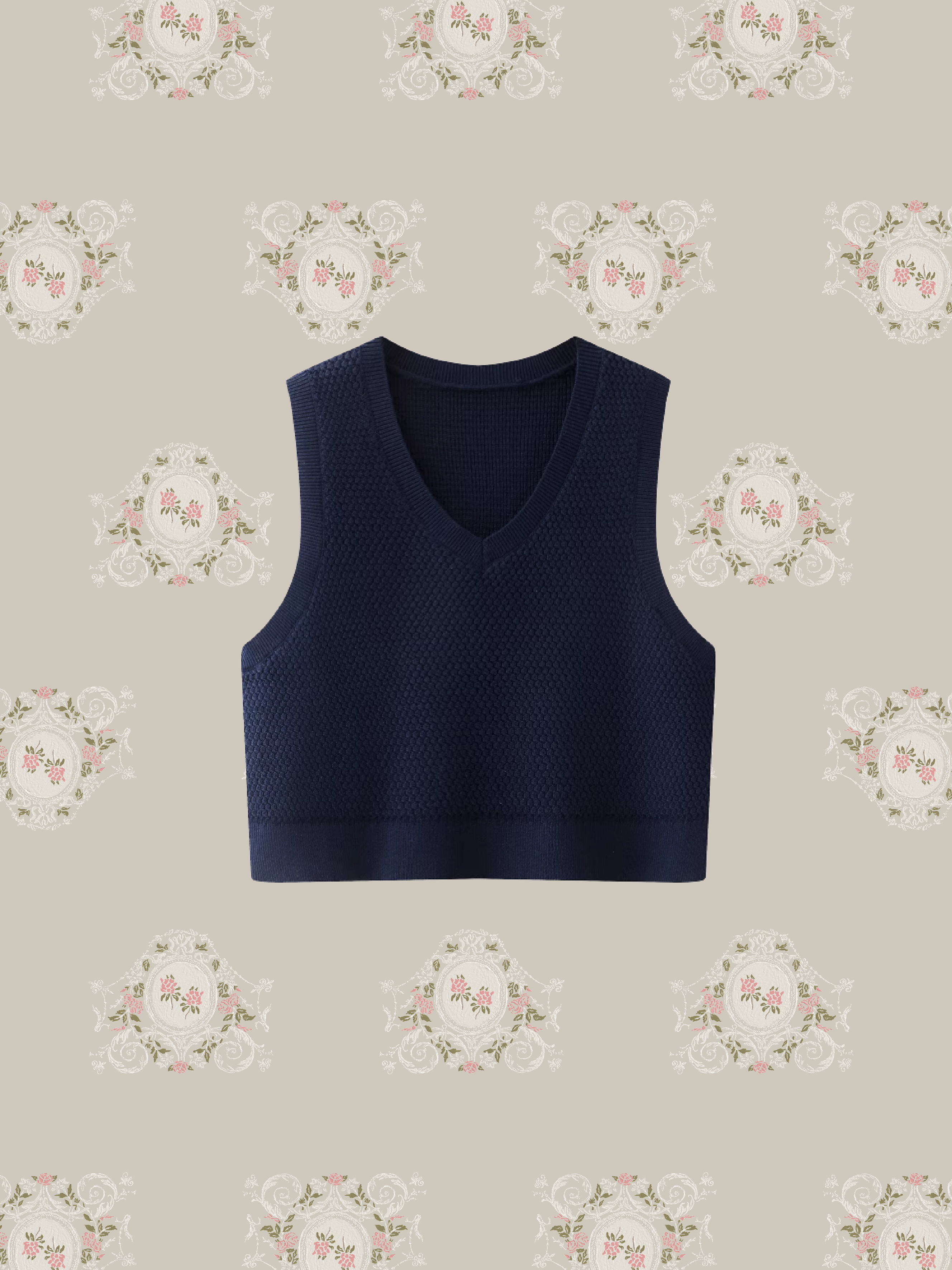 Emboss Floral Frill Shirt Vest Set Up/エンボスフローラルフリルシャツベストセットアップ