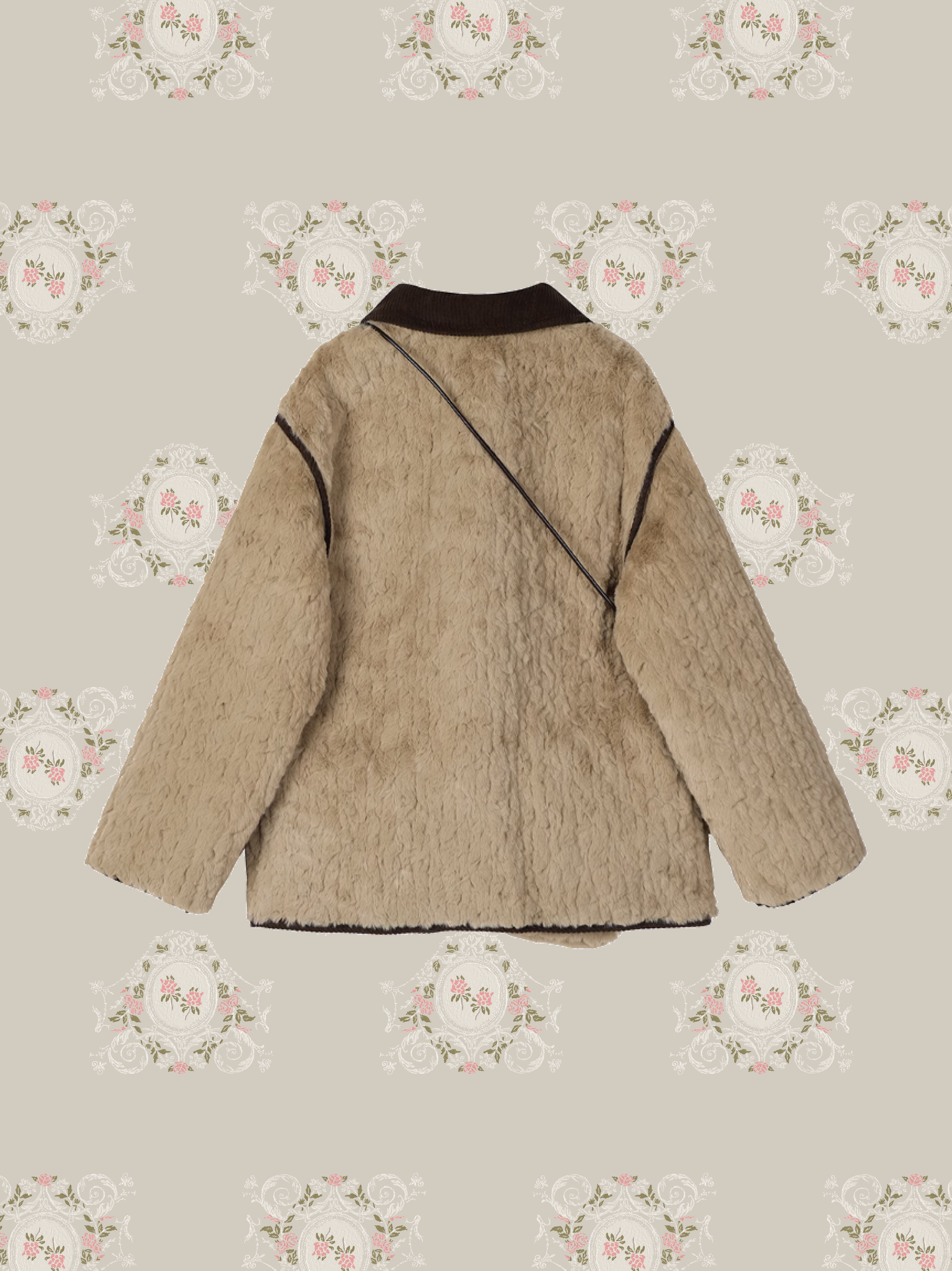 ・予約商品・Fluffy Shearling Fur Coat With Mini Bag. ふわふわムートンファーコート ミニバッグ付き