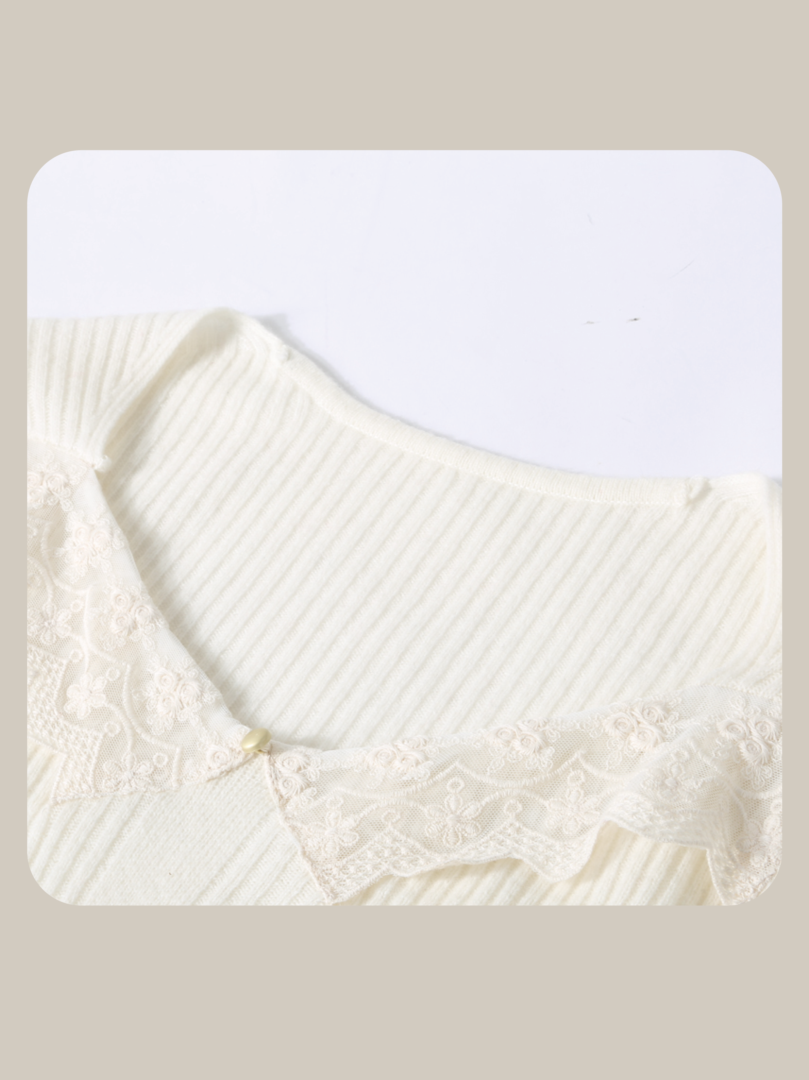 Romantic Lace Collar Wool Cardigan/ロマンティックレースカラーウールカーディガン
