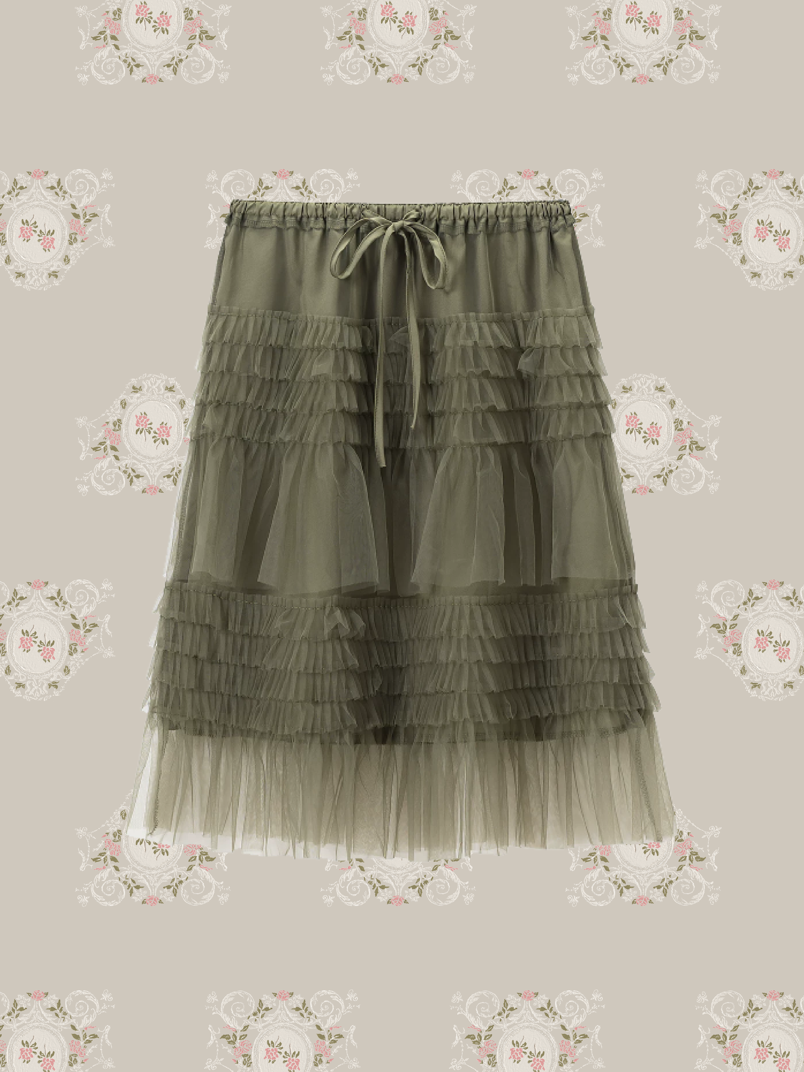 Ruffle Flare Mesh Skirt/フリルフレアメッシュスカート