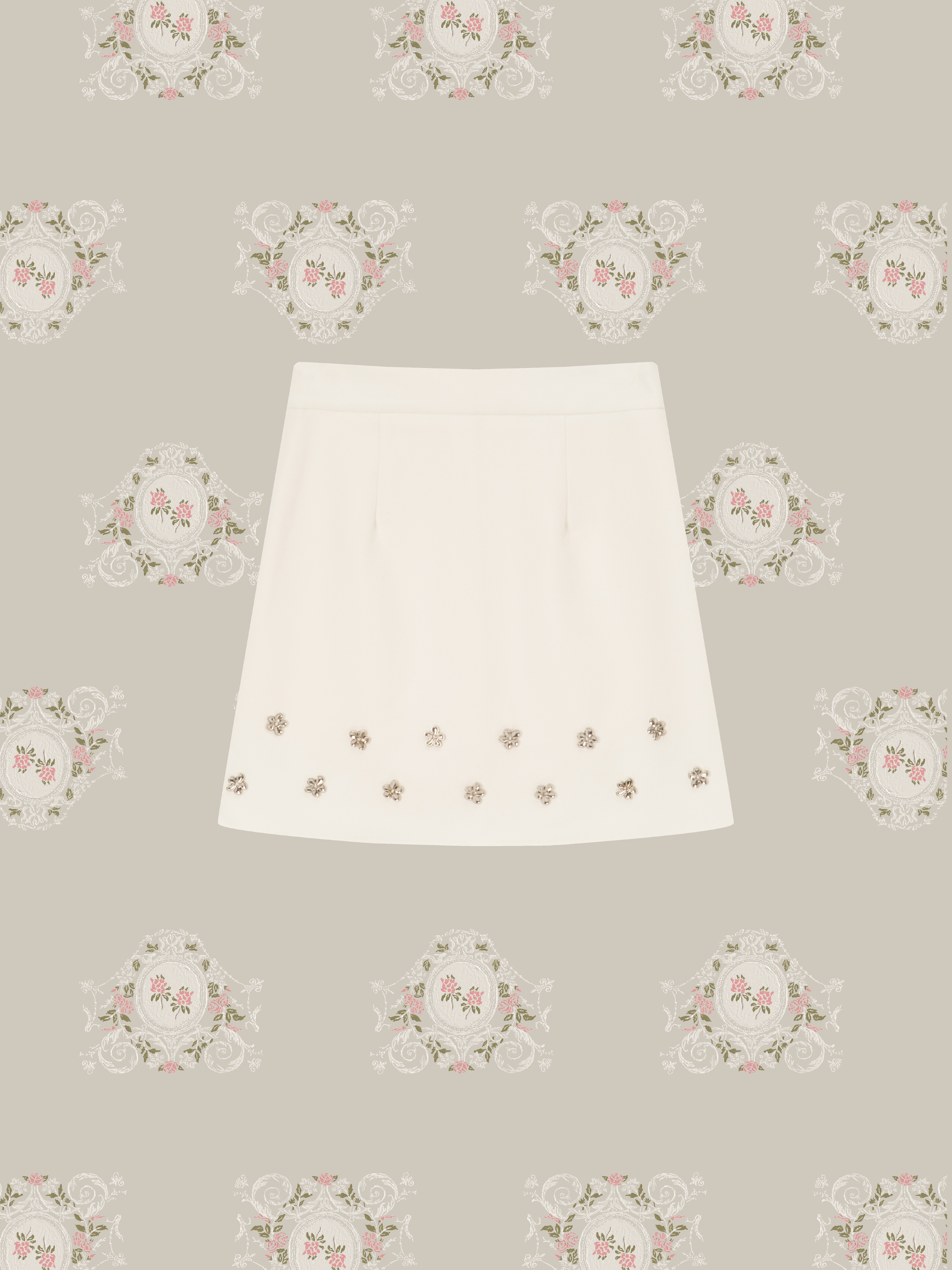 Silver Flower Motif Jacket Set Up/シルバーフラワーモチーフジャケットセットアップ