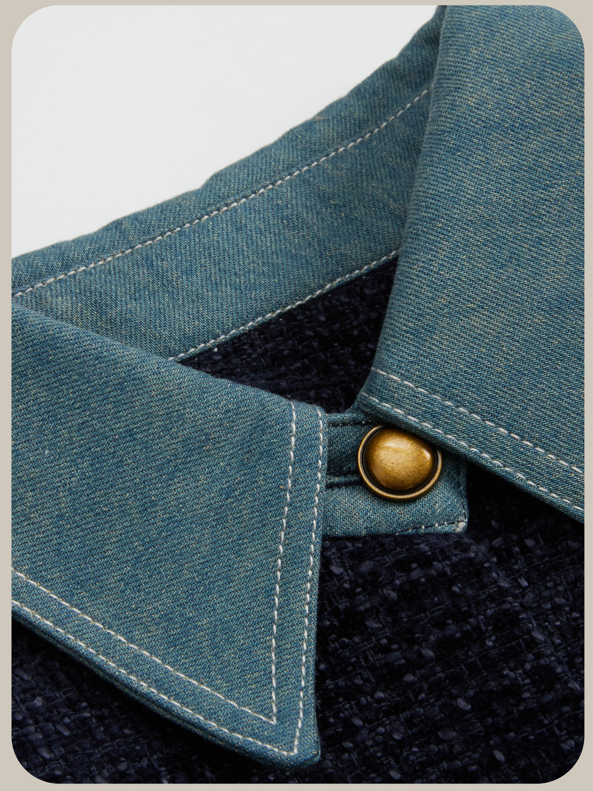 Denim Contrast Tweed Cropped Jacket Set Up/デニムツイードクロップドジャケットセットアップ