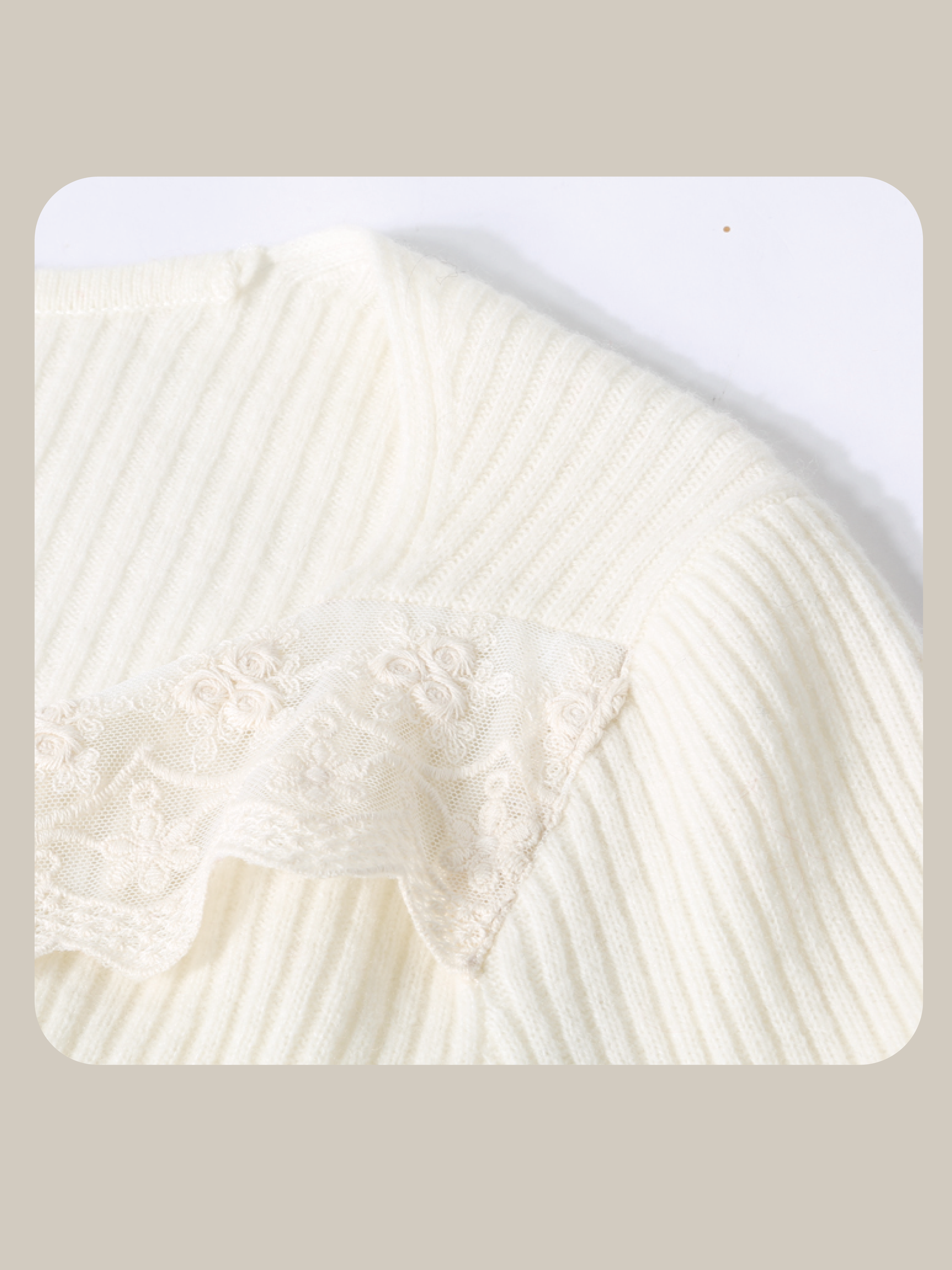 Romantic Lace Collar Wool Cardigan/ロマンティックレースカラーウールカーディガン