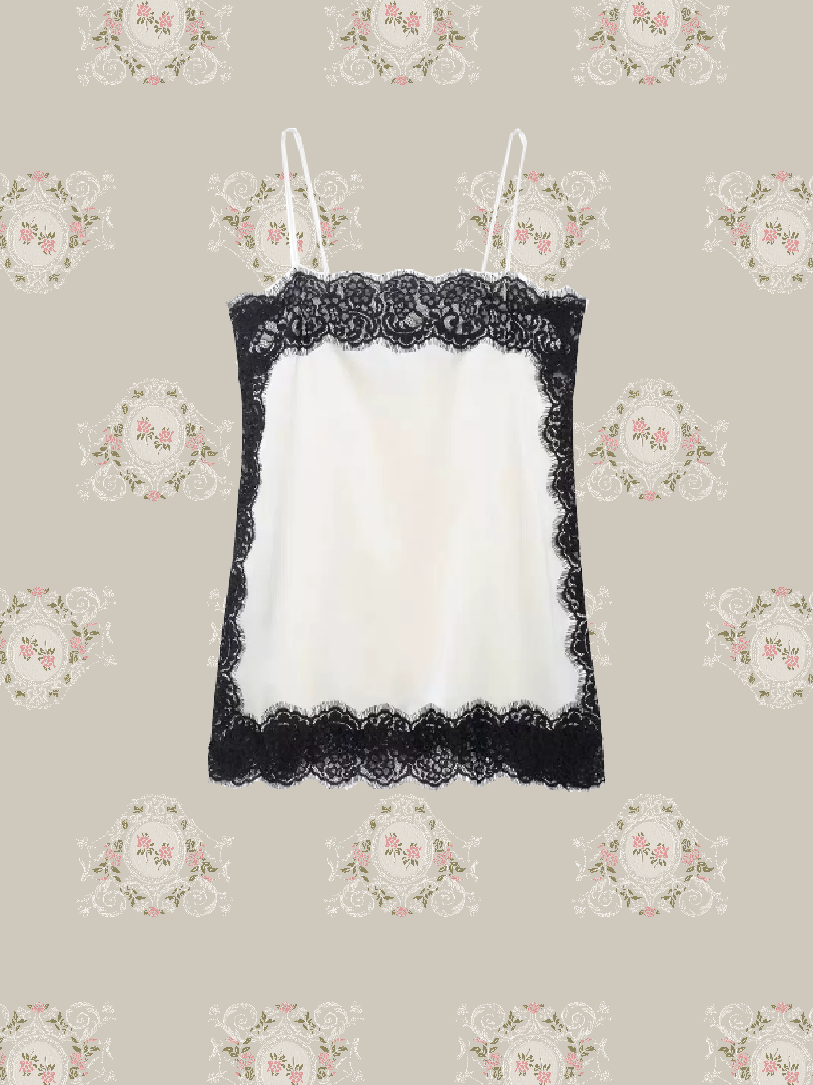 Satin Lace Trim Cami/サテンレーストリムキャミ