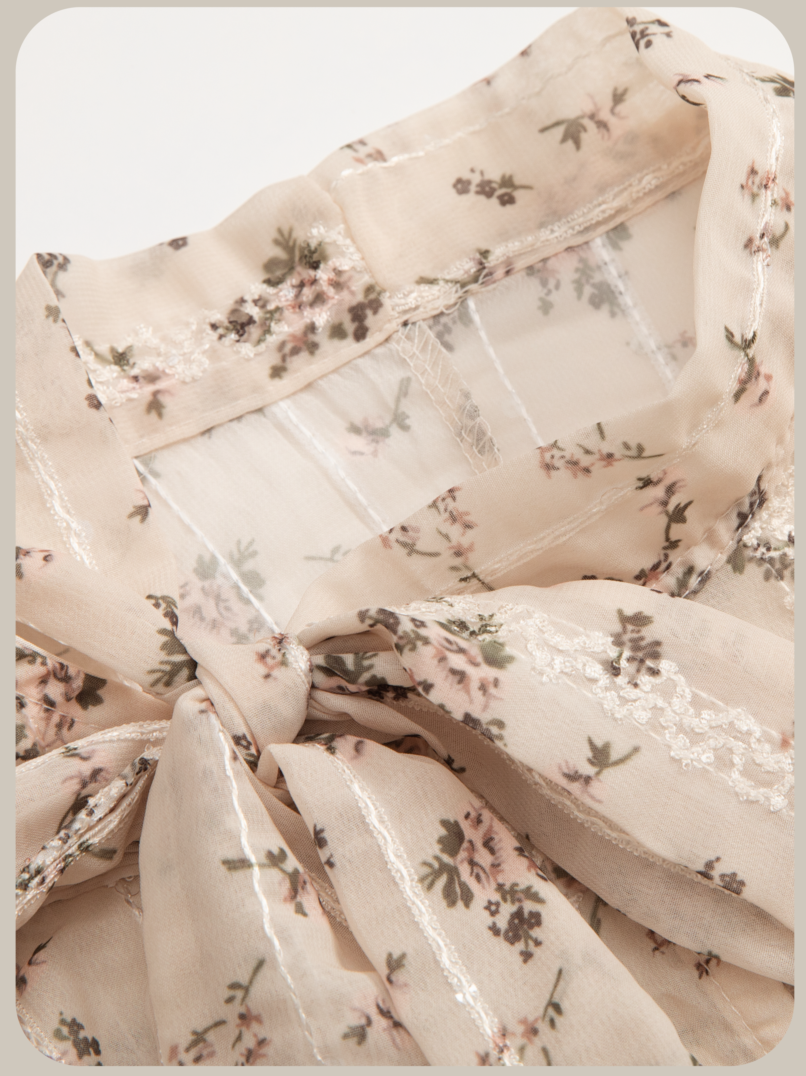 Bow Tie Vintage Floral Blouse Set Up/ボウタイ付きヴィンテージ花柄ブラウスセットアップ
