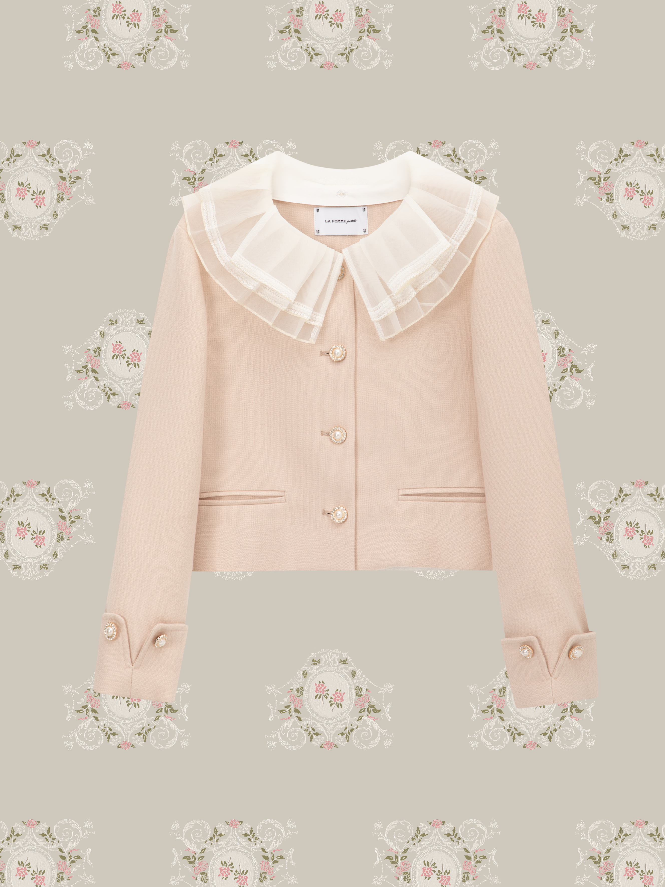 ・予約商品・Princess Lace Collar Woolly Pearl Set Up/プリンセスレースカラーウーリーパールセットアップ