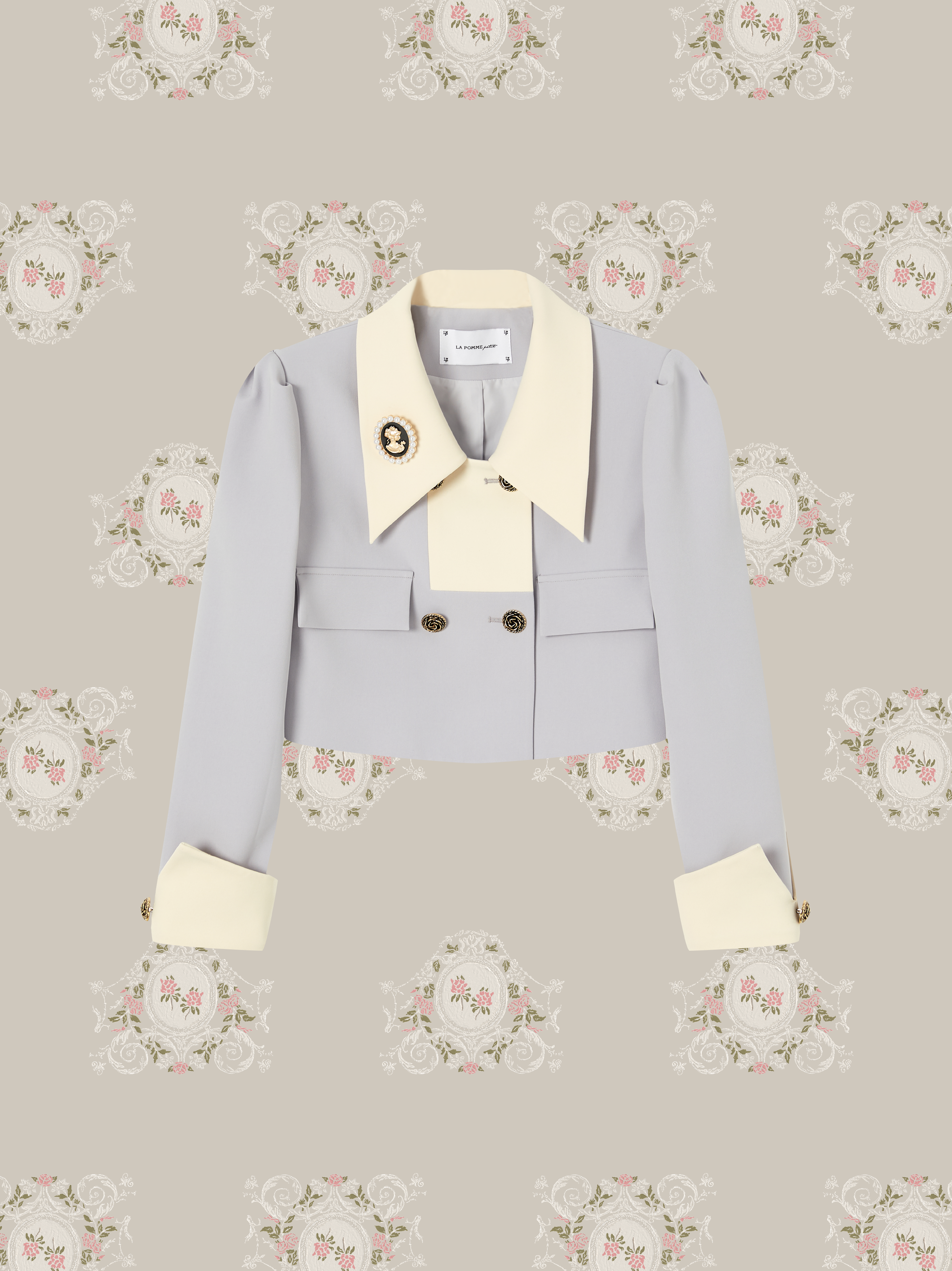 ・予約商品・Elegant Collar Jacket With Lace Up Skirt/エレガント襟ジャケットレースアップスカート