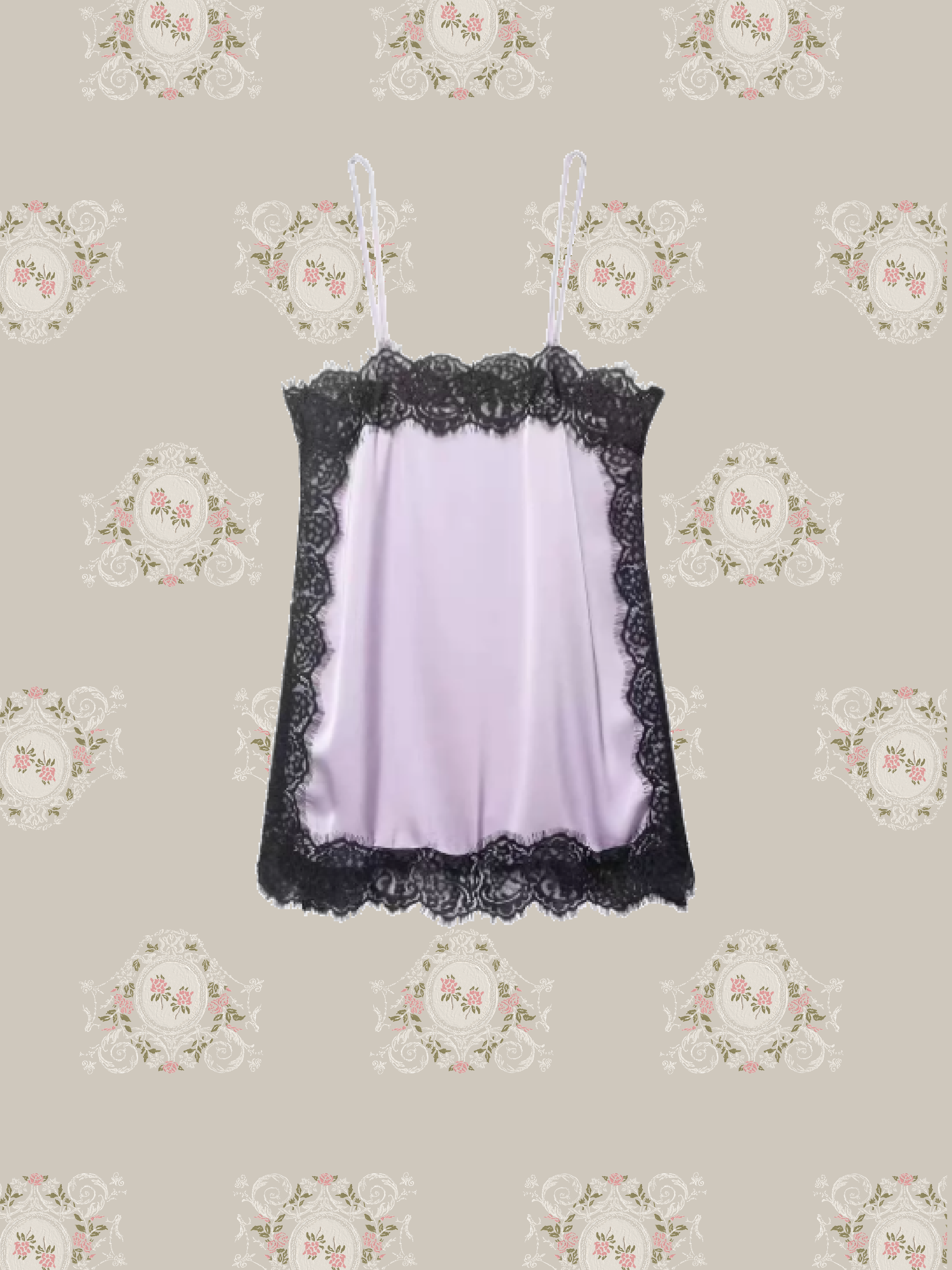 Satin Lace Trim Cami/サテンレーストリムキャミ