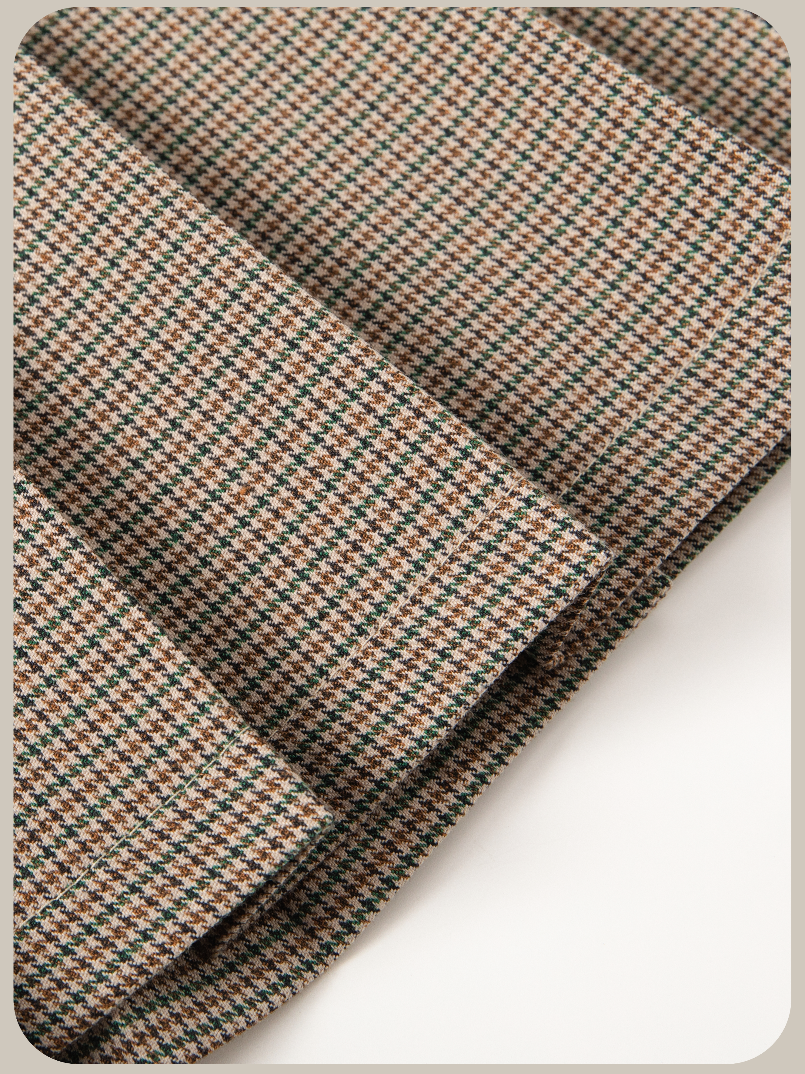 Houndstooth Gold Button Skirt Set-Up