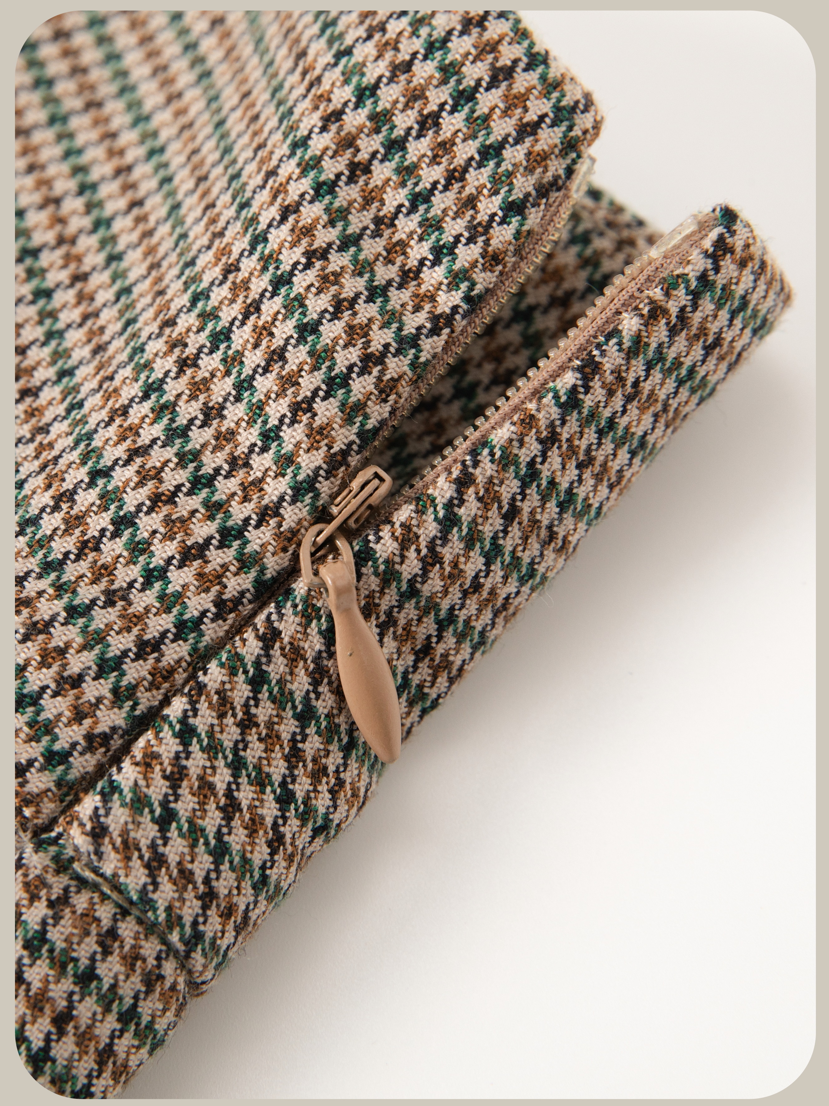 Houndstooth Gold Button Skirt Set-Up