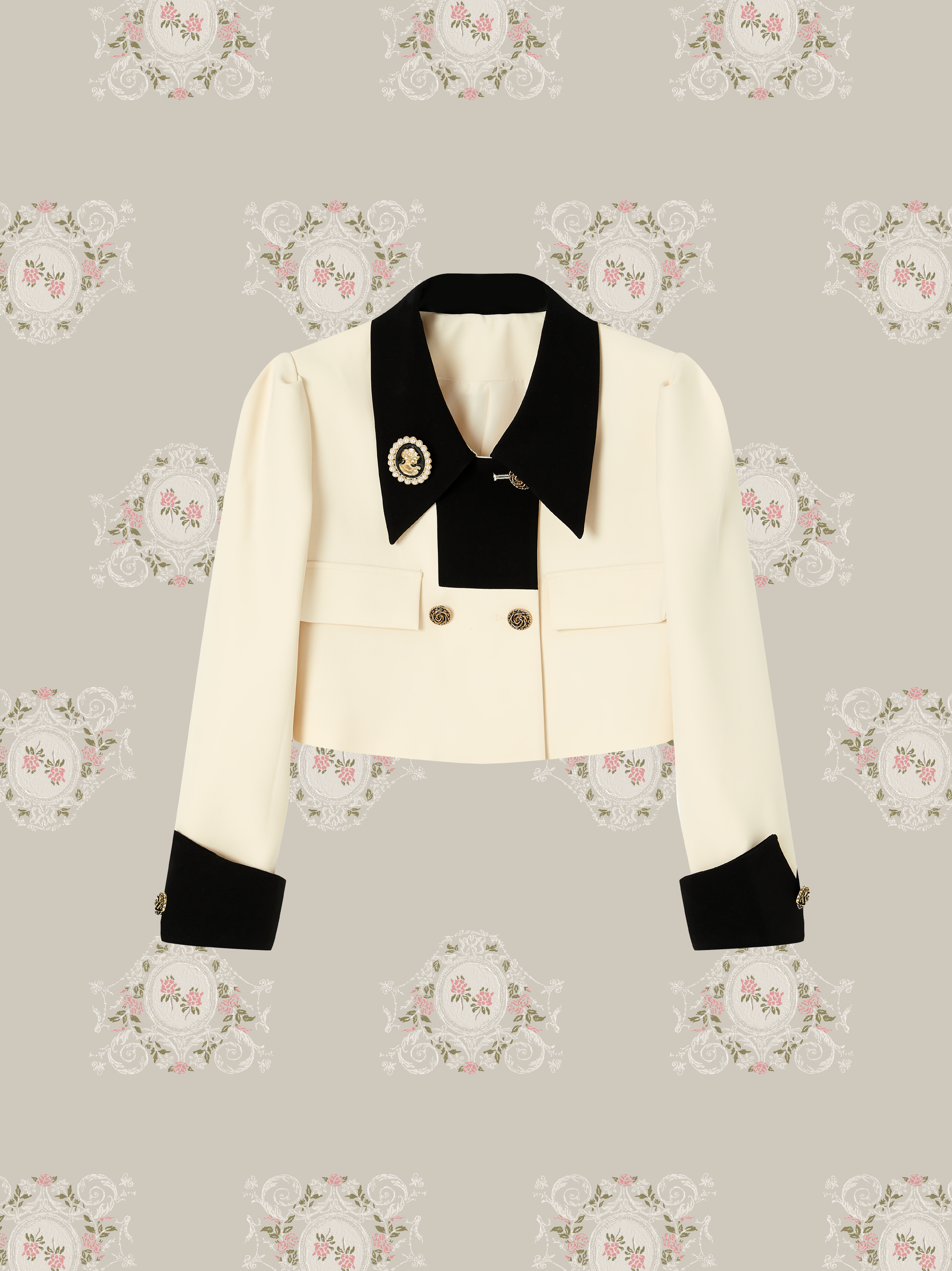 ・予約商品・Elegant Collar Jacket With Lace Up Skirt/エレガント襟ジャケットレースアップスカート