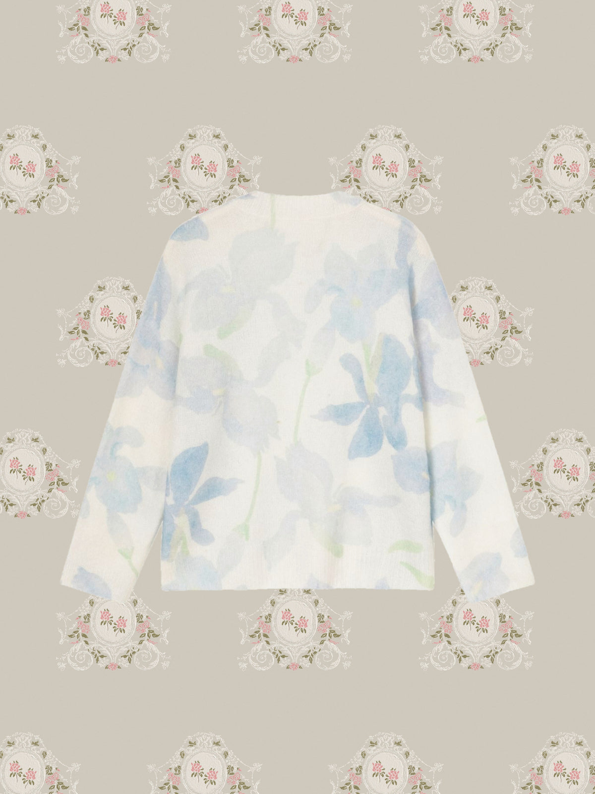 Sequin Floral Sheer Mohair Knit/スパンコール付きフローラル柄シアーモヘアニット