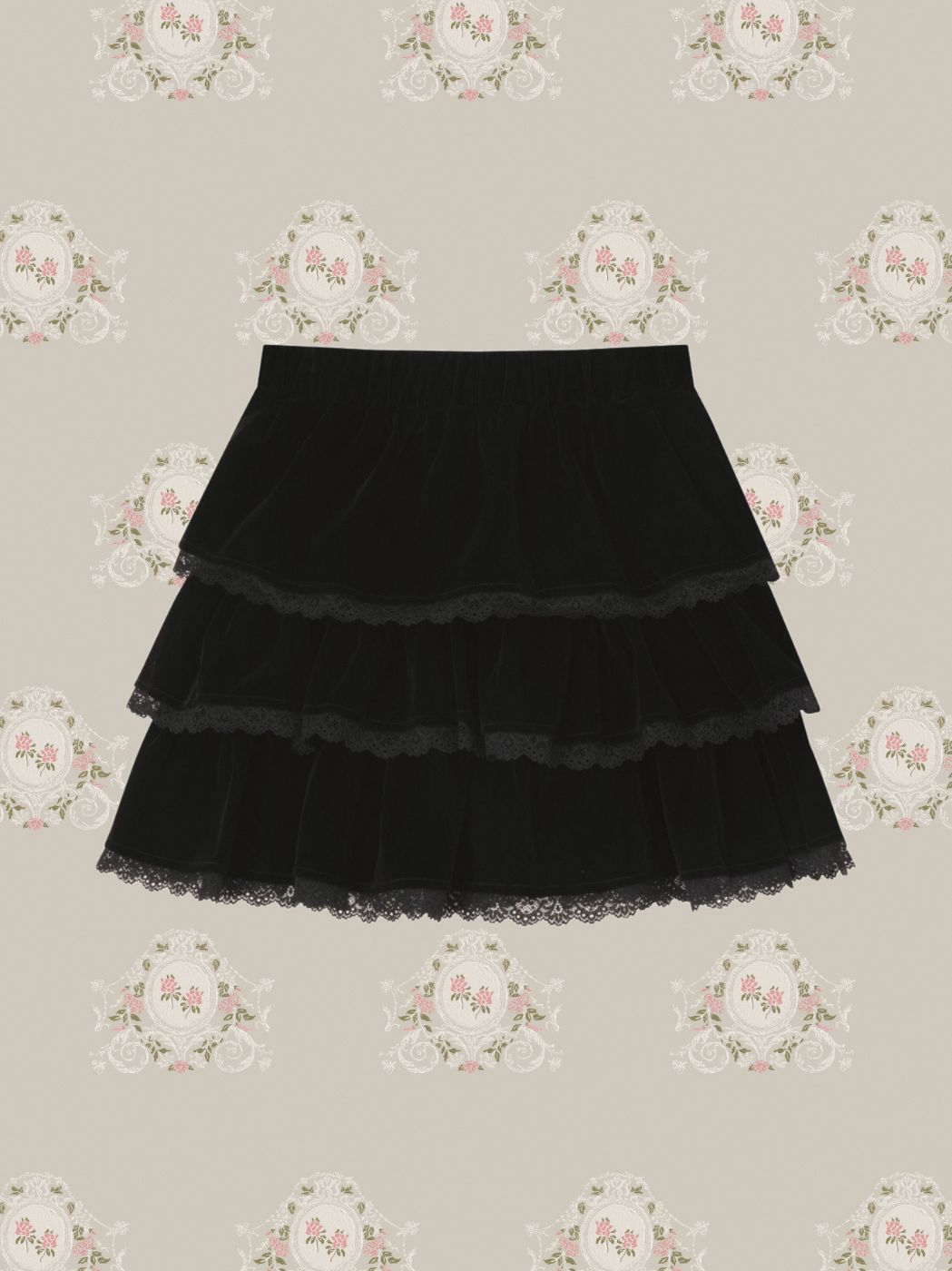Rose Embroidered Velvet Set Up/バラ刺繍入りベルベットセットアップ
