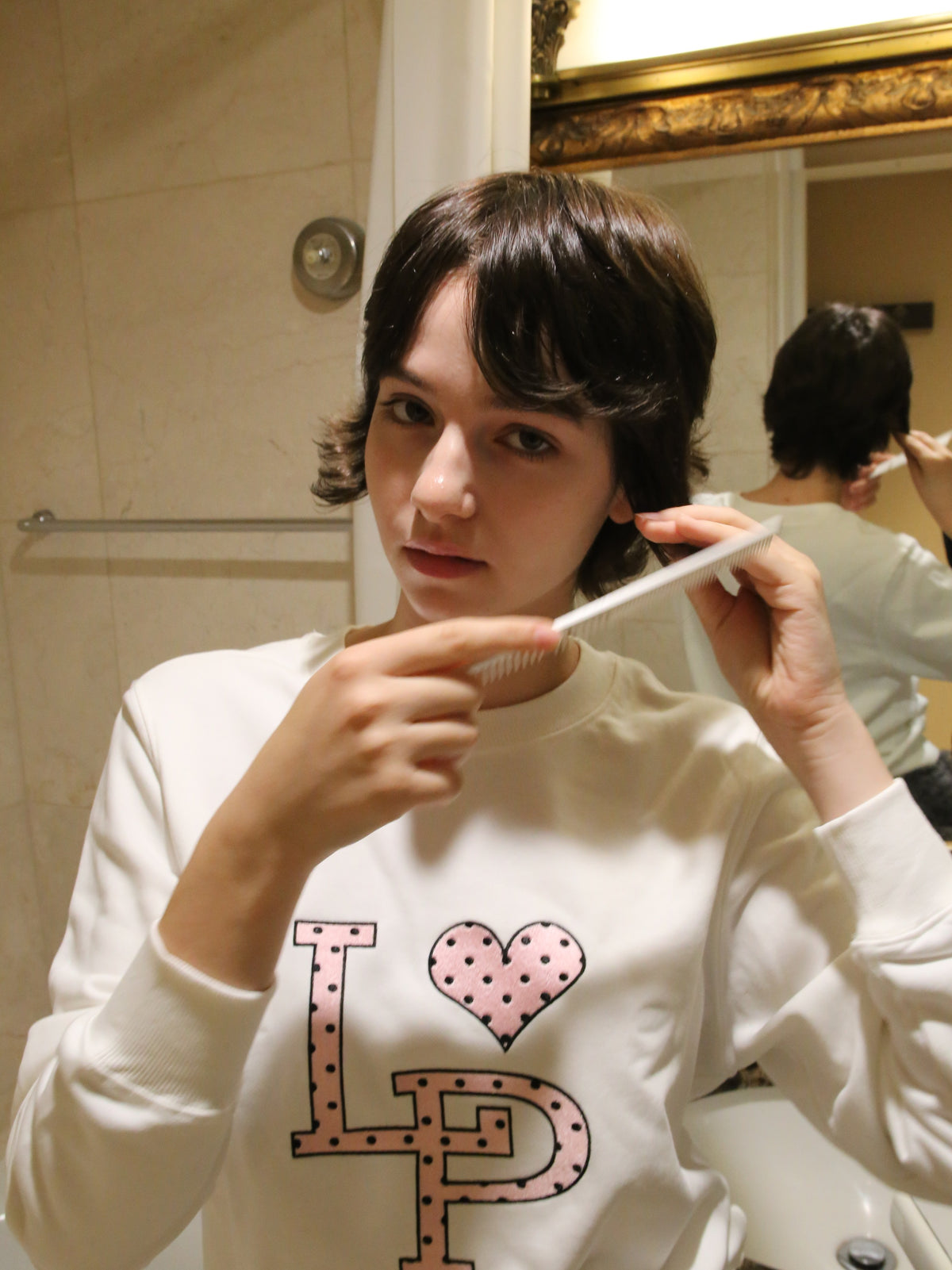 LA POMME petit Embroidery Dot Logo Sweater