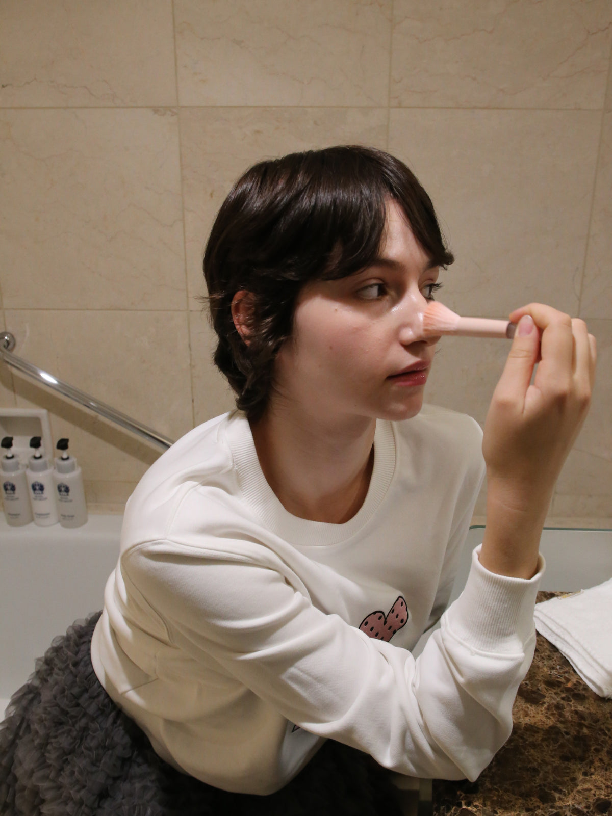 LA POMME petit Embroidery Dot Logo Sweater