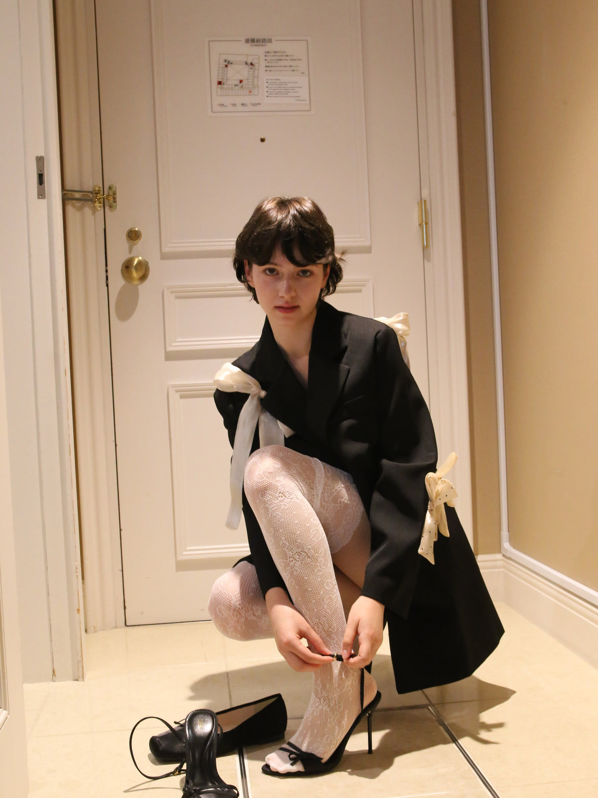 ・予約商品・Ribbon Attacthed Black Jacket