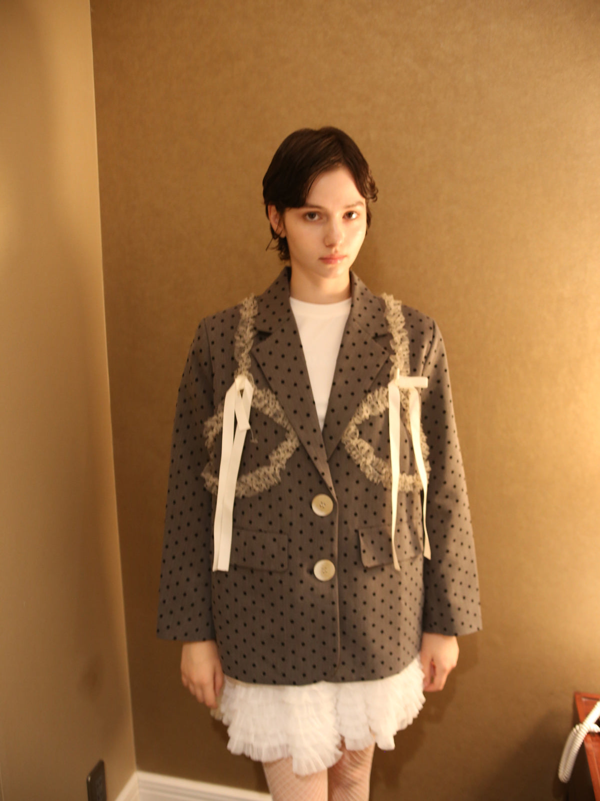 ・予約商品・Dots Lace Ribbon Jacket