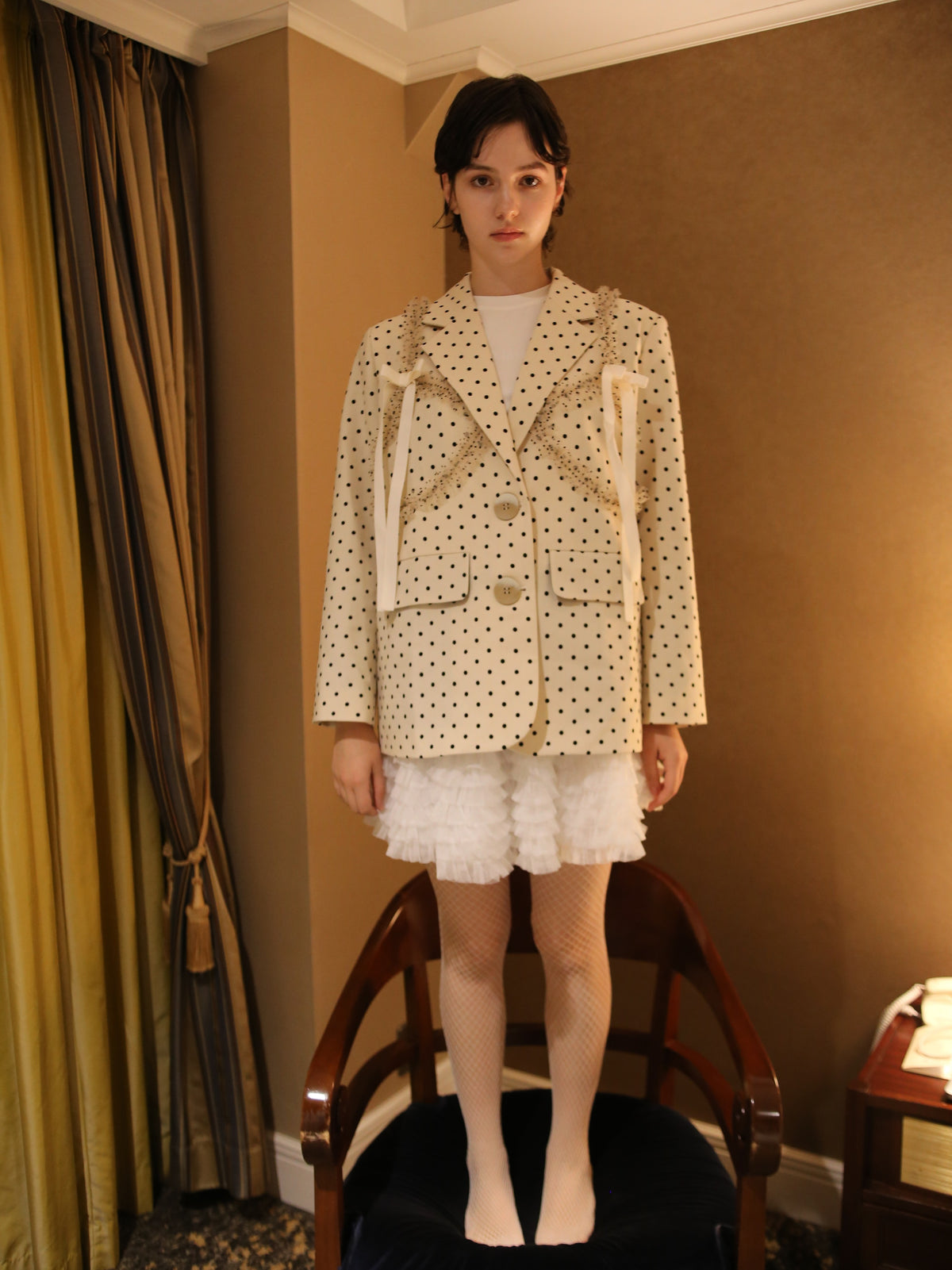 ・予約商品・Dots Lace Ribbon Jacket