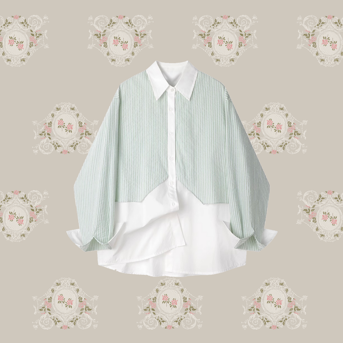 Stripe Docking Shirt/ストライプドッキングシャツ
