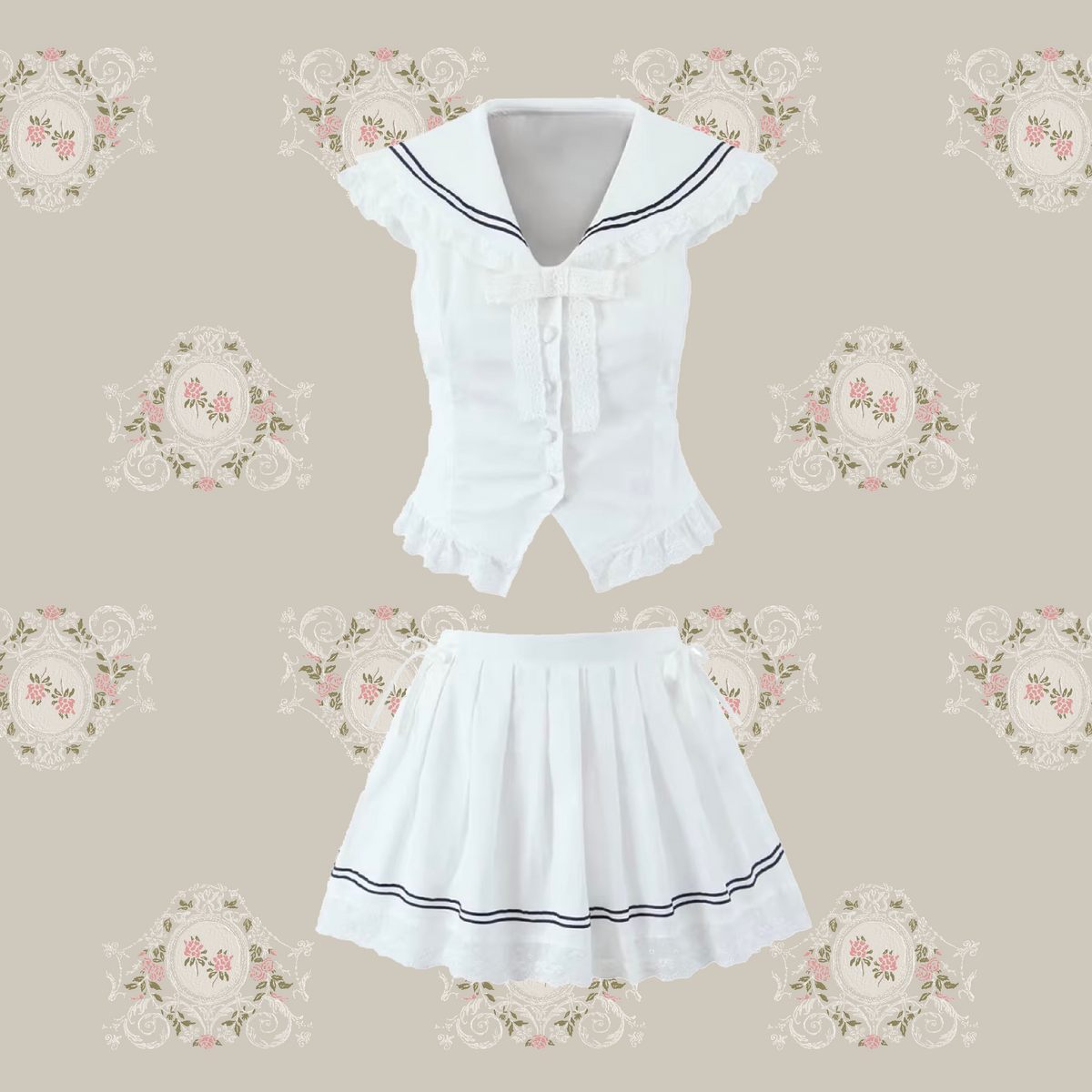 新品タグ付きPING レディース ネイビー/ホワイトセットアップ　お得！ Sweet Lace Navy Set Up/スウィートレースネイビーセットアップ