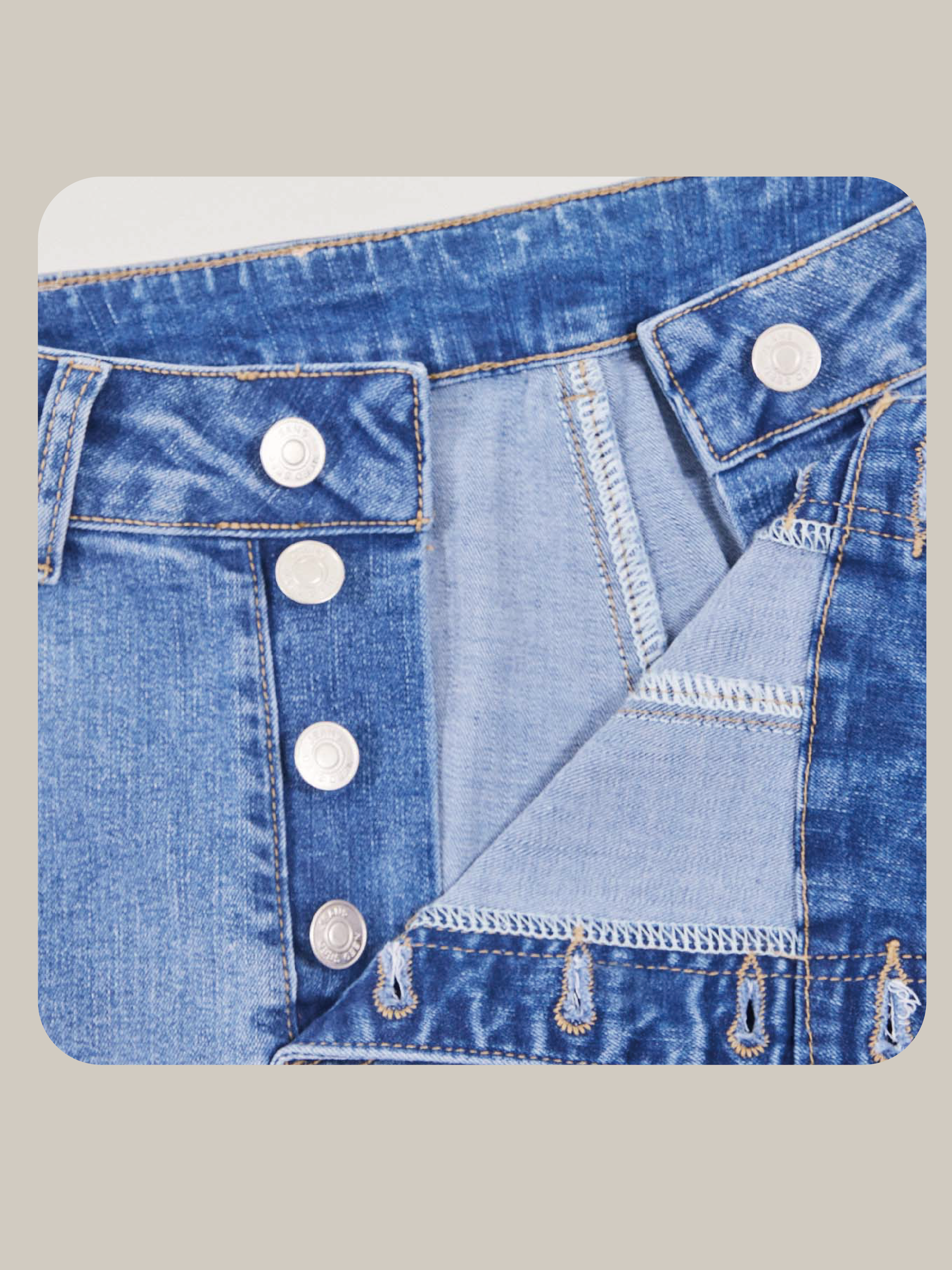 Water-washed High-waisted Flared Stretch Denim
