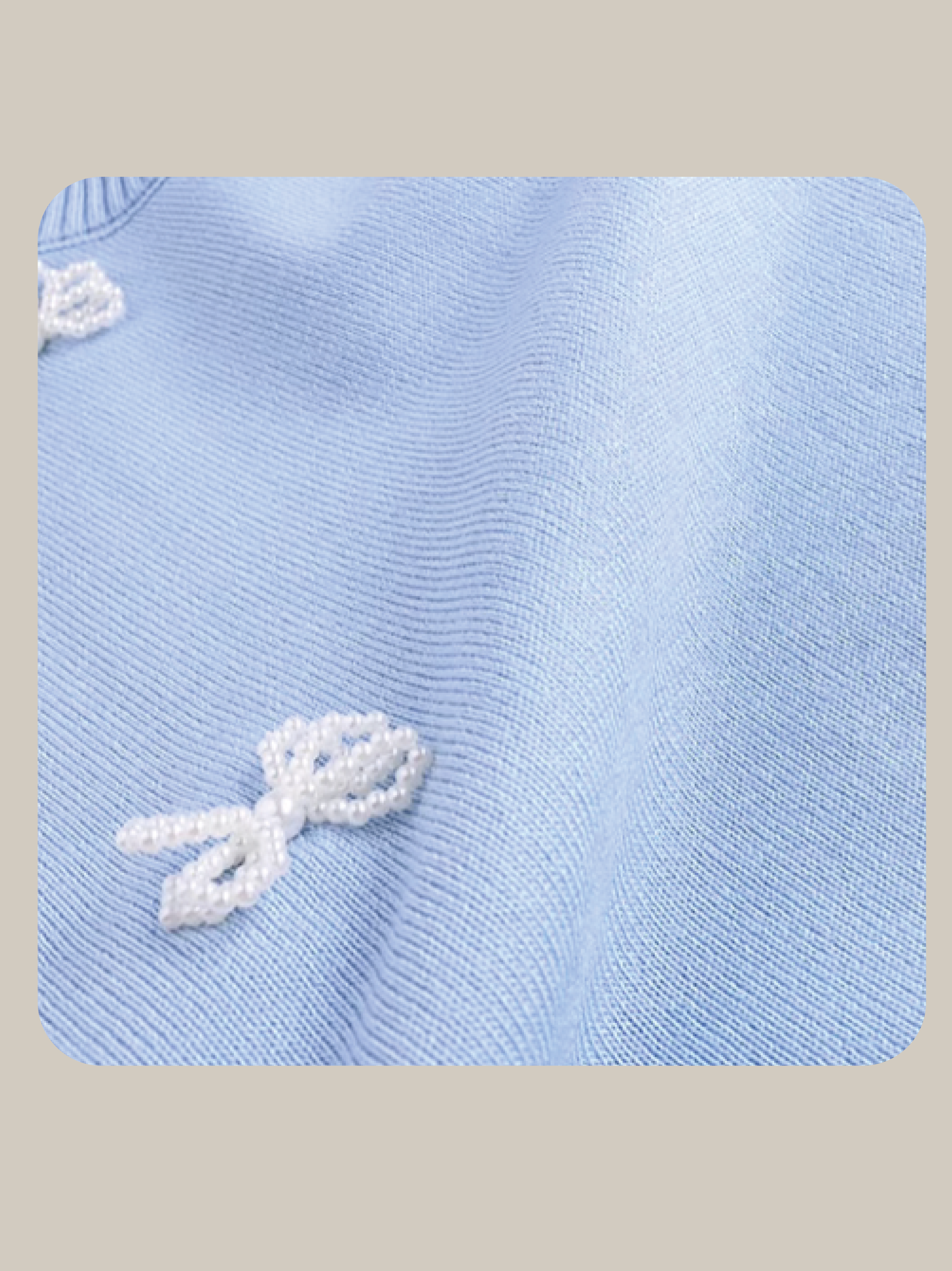 Pearl Beading Ribbon Knit Top  パールビーズリボンニットトップス