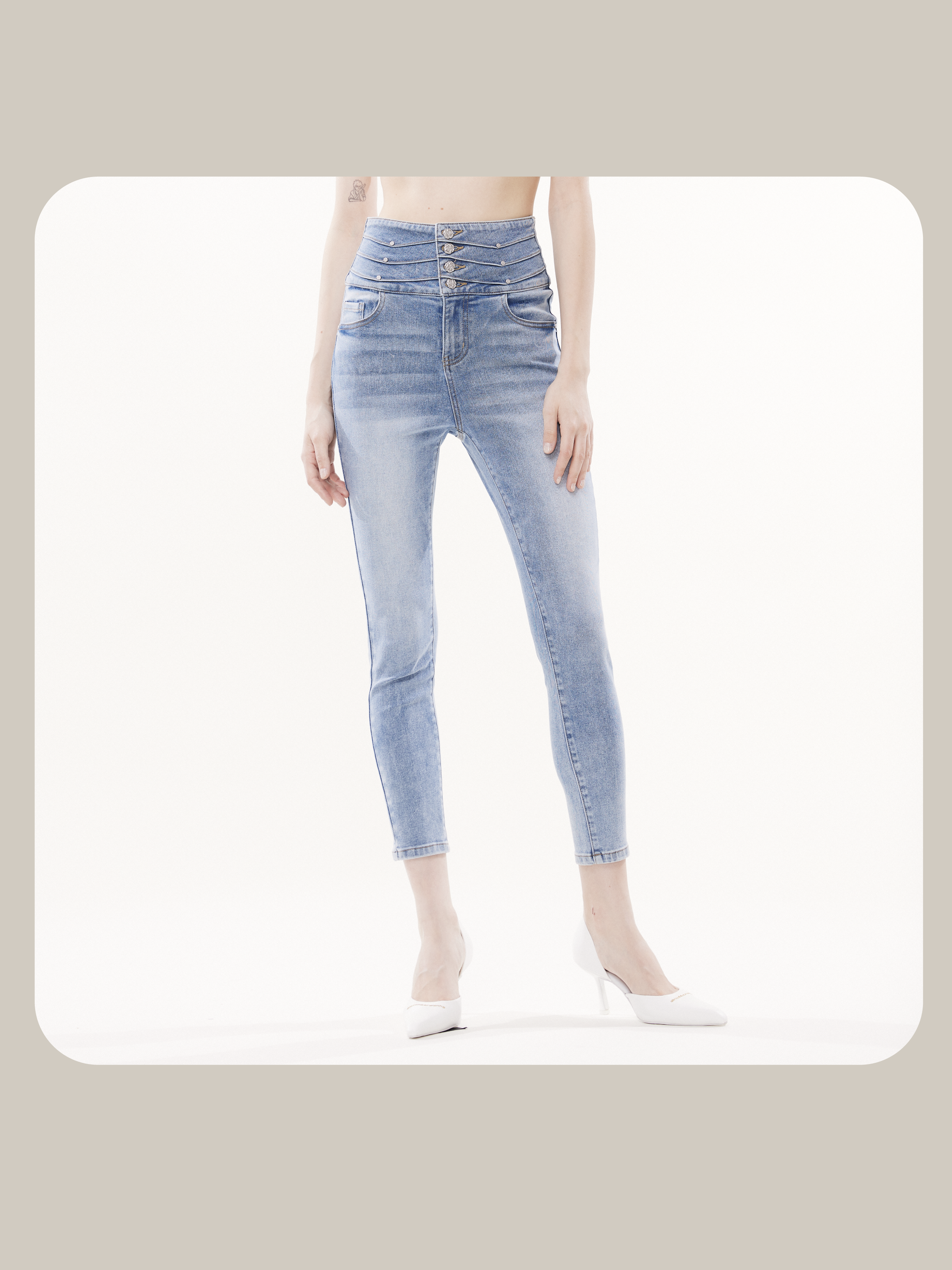 Vintage High-Waisted Stretch Skinny Jeans
