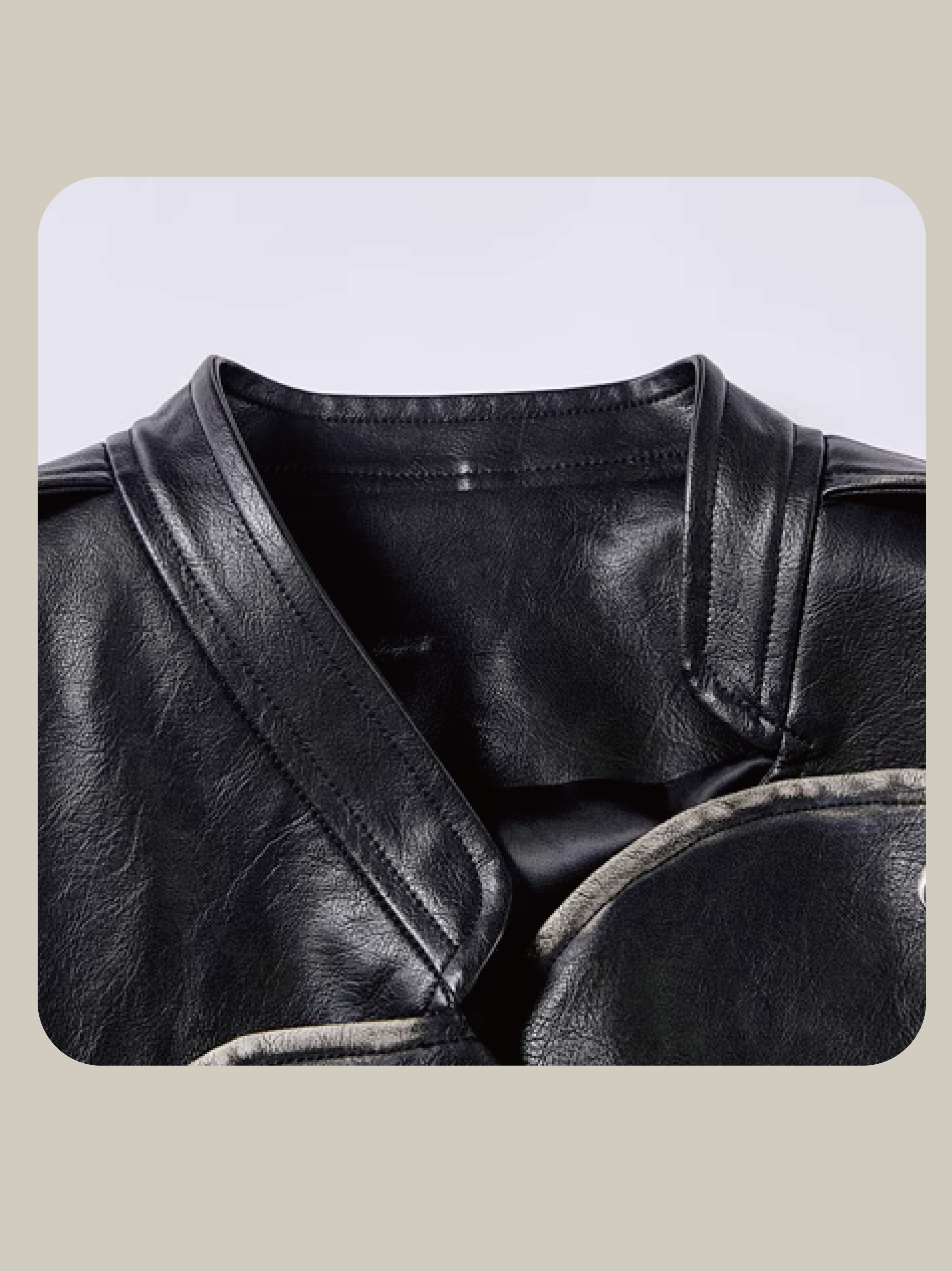 Heart Lapel Leather Short Jacket