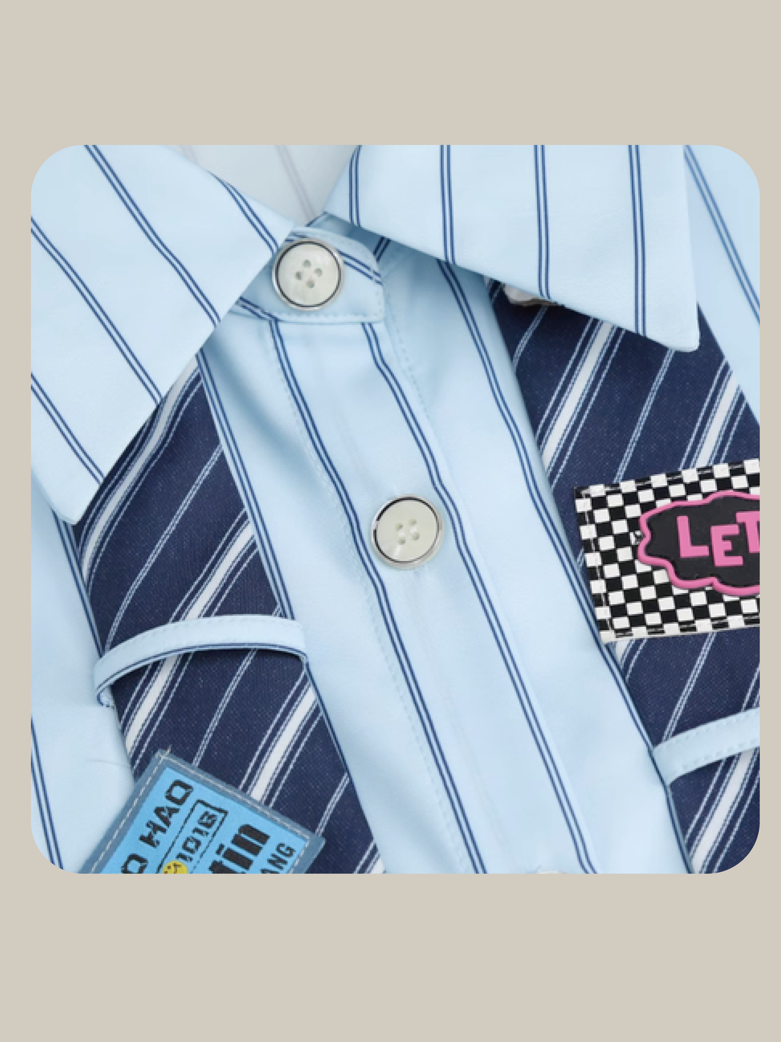 Playful Stripe Tie Shirt   ストライプネクタイシャツ