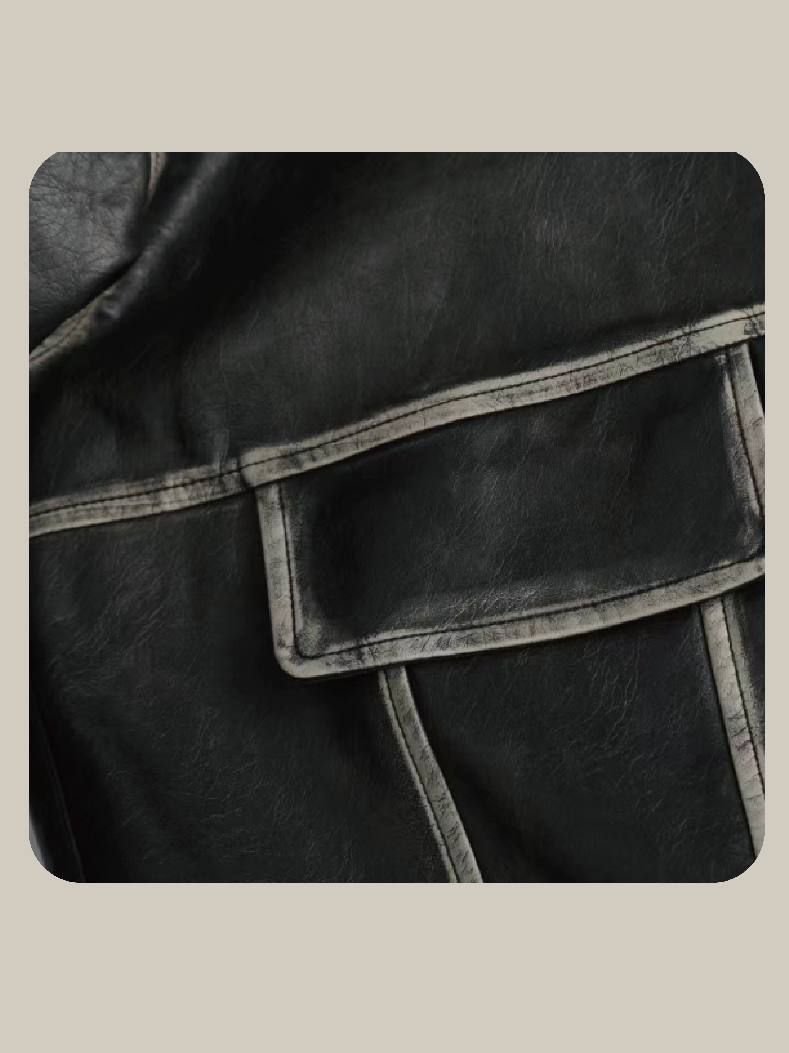 Retro Motorcycle Leather Jacket  レトロモーターサイクルレザージャケット
