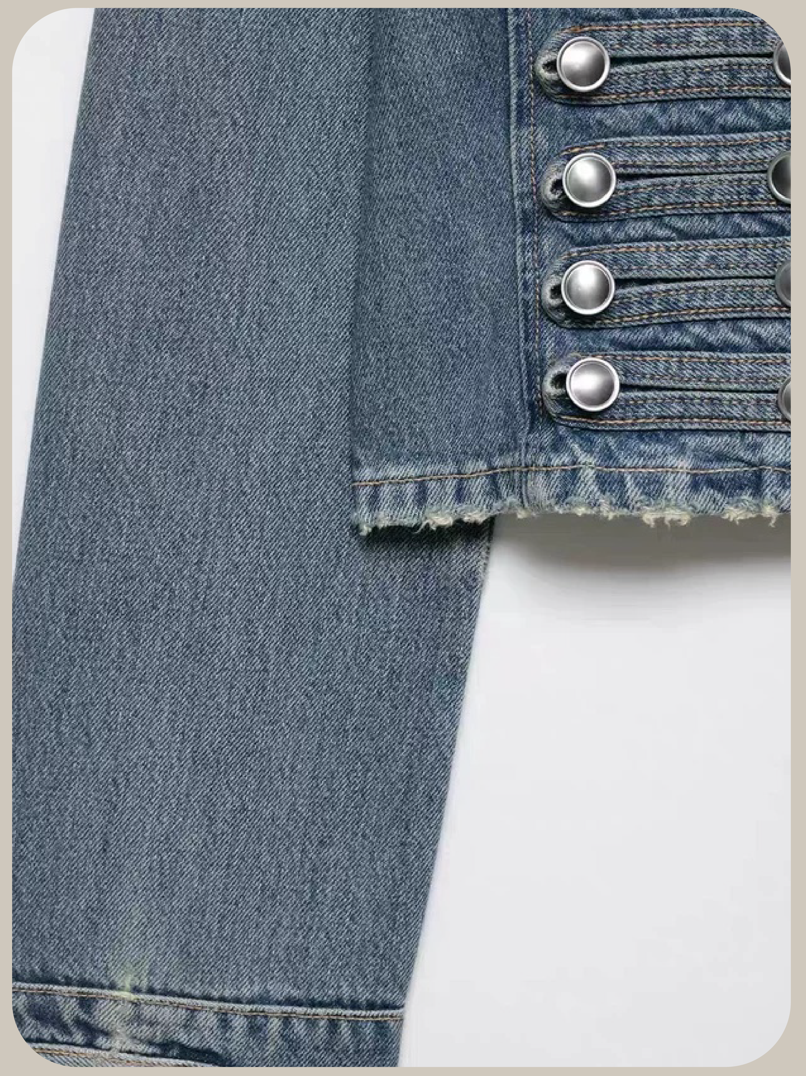 Cropped Rivet Denim Jacket With Short Pants/クロップドリベットデニムジャケットショートパンツ