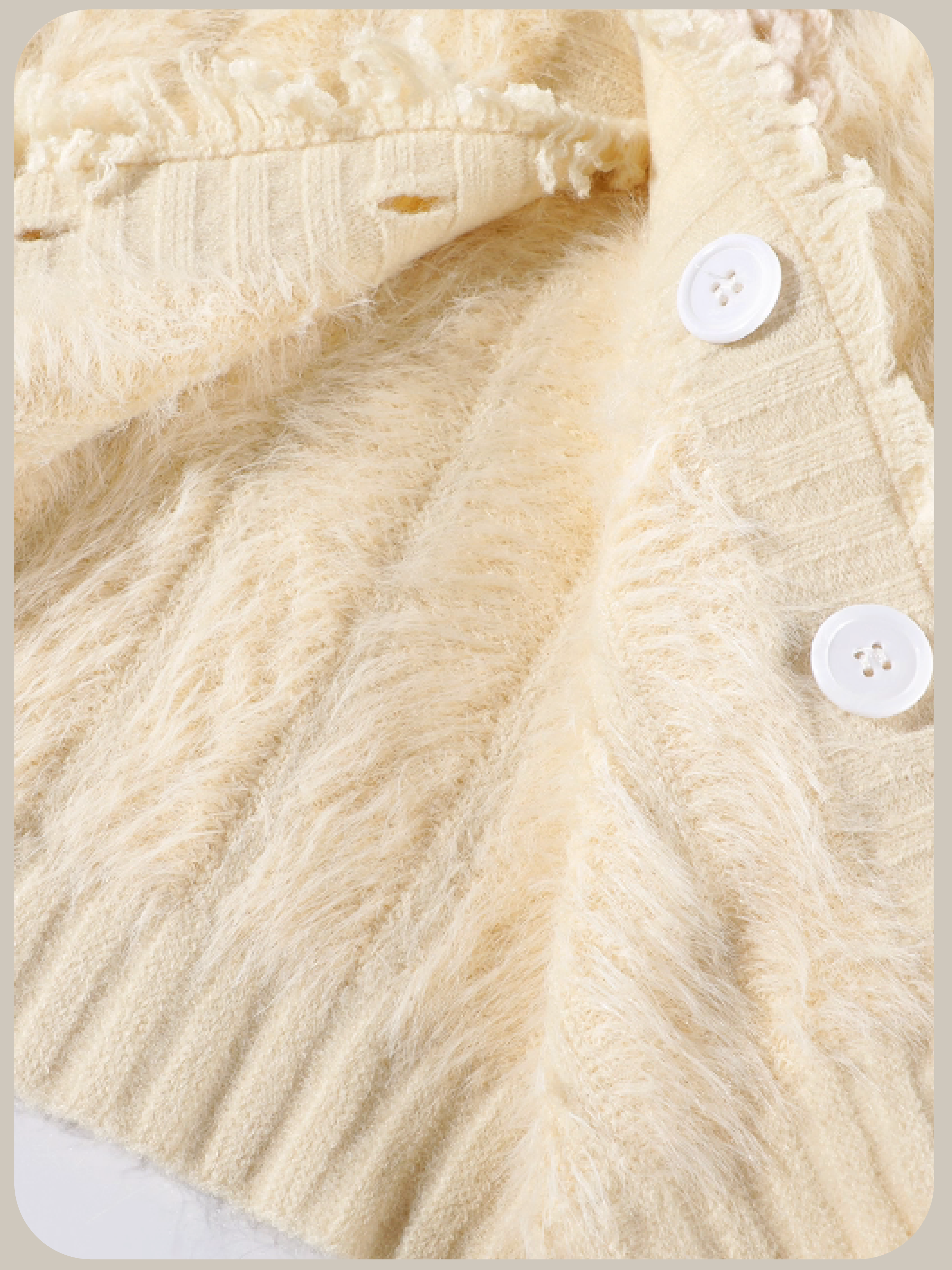 Flower Applique Fluffy Cardigan/フラワーアップリケふわふわカーディガン