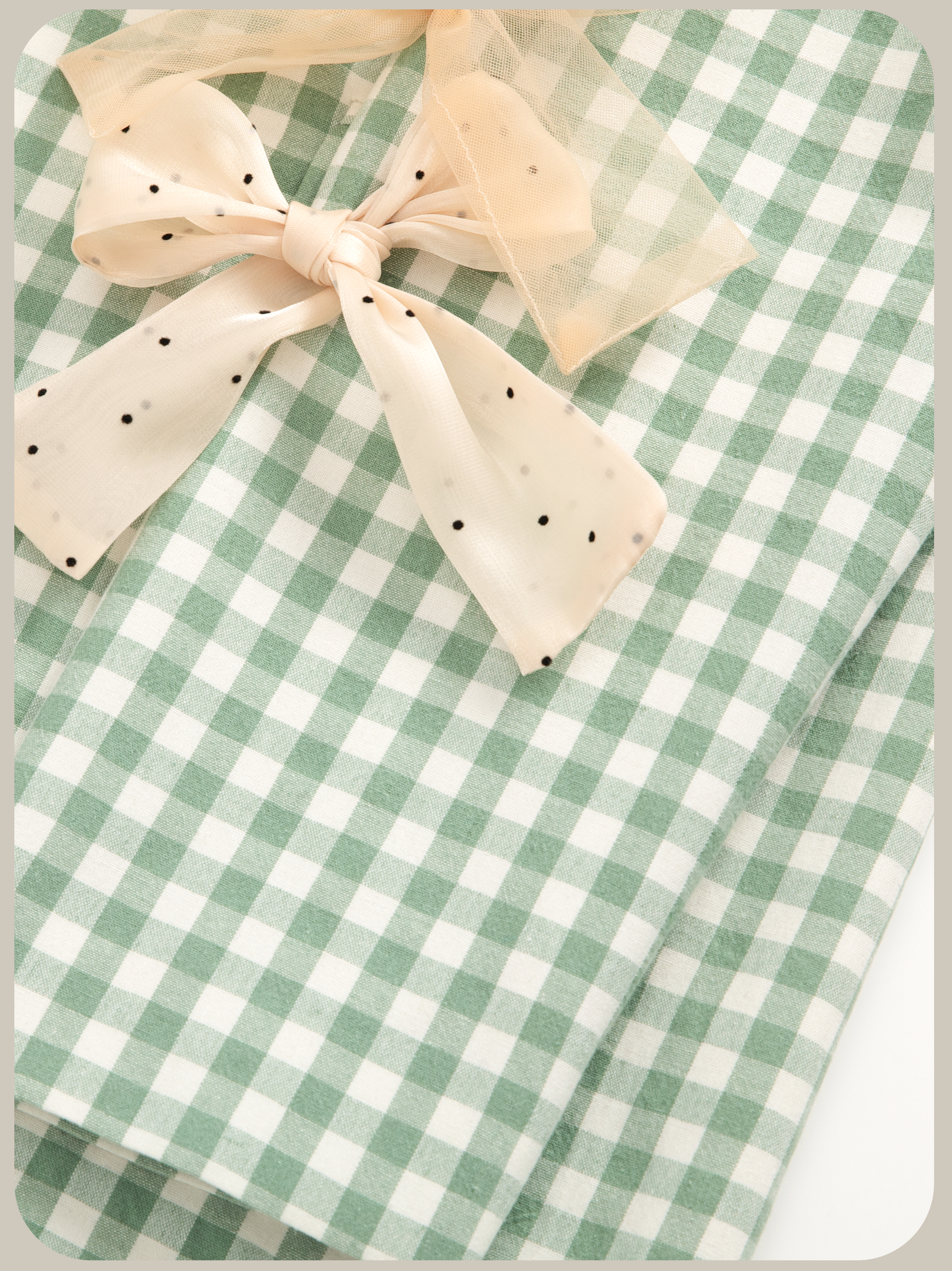 ・予約商品・Crisp Plaid Ribbon Attacked Jacket/チェック柄リボン付きジャケット.