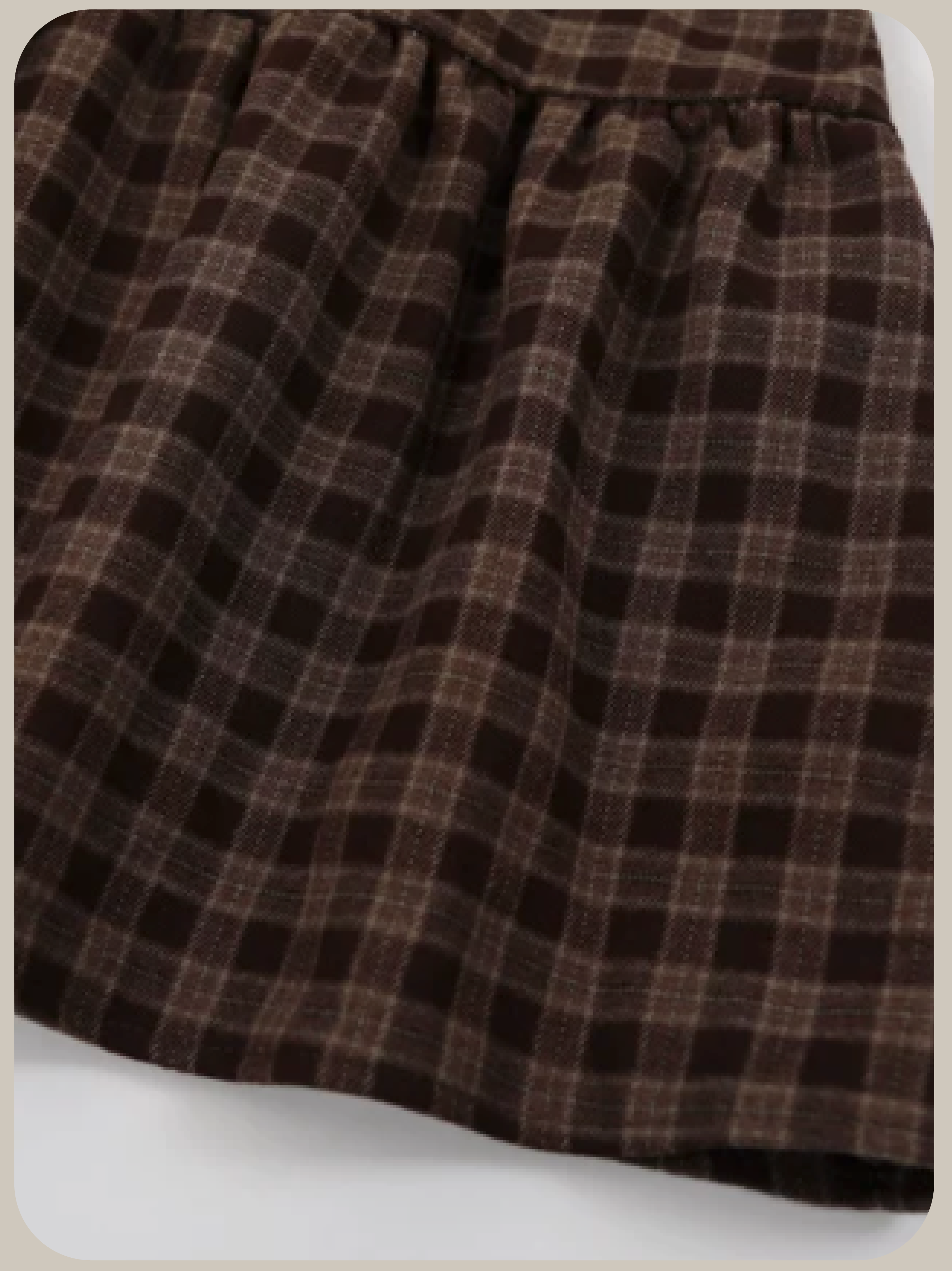 Coffee Plaid Waisted One Piece/コーヒーチェック柄ウエストワンピース