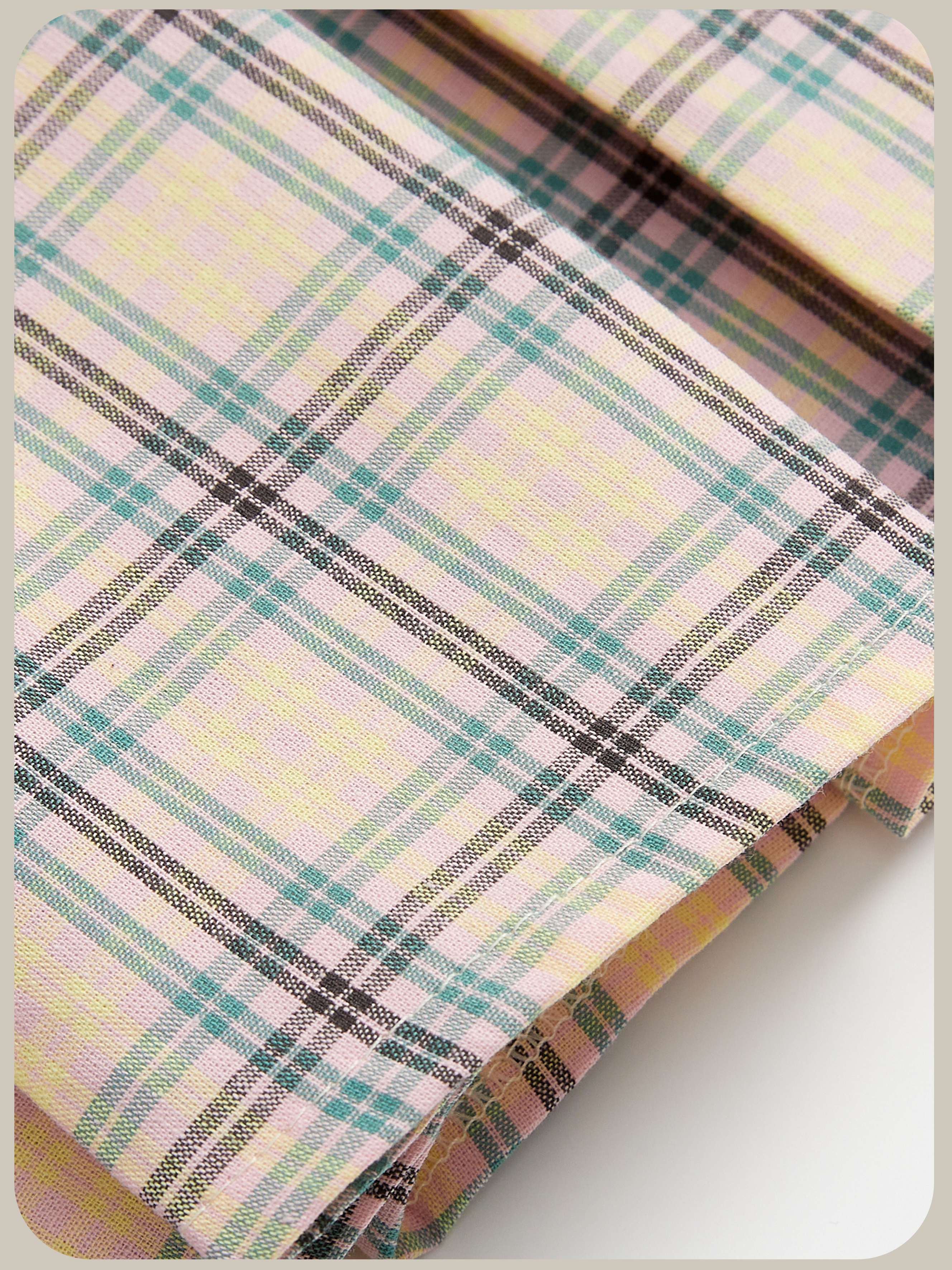 ・予約販売・Cheerful Plaid Patchwork Set Up/チェック柄パッチワークセットアップ